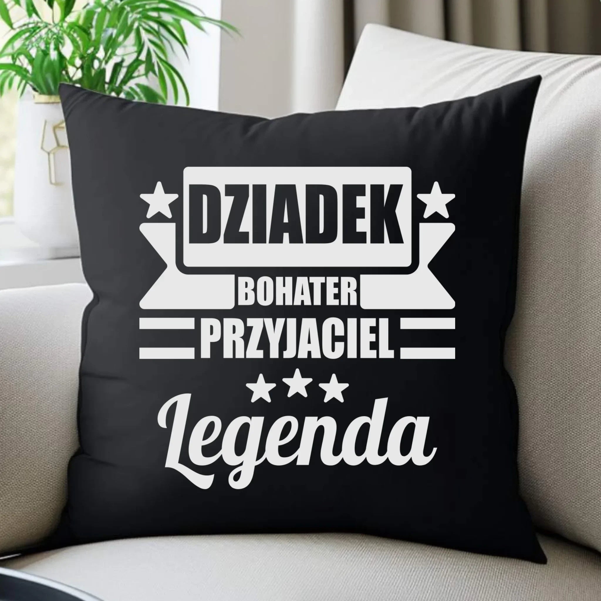 Poduszka dekoracyjna dla dziadka - Bohater przyjaciel legenda D20 - StoryCups.pl