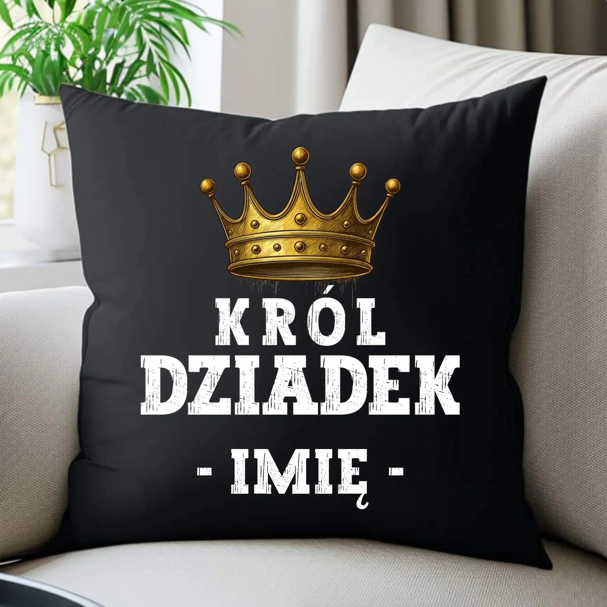 Poduszka dekoracyjna dla dziadka - Król Dziadek - personalizowana D17 - StoryCups.pl