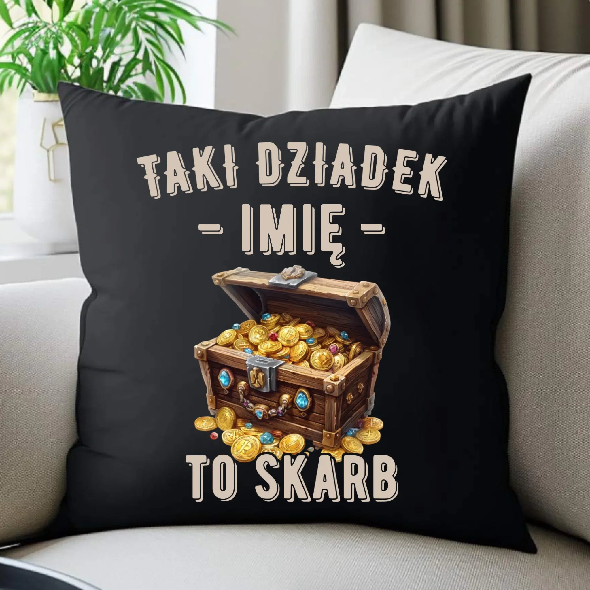 Poduszka dekoracyjna dla dziadka - Taki dziadek to skarb - personalizowana D19 - StoryCups.pl