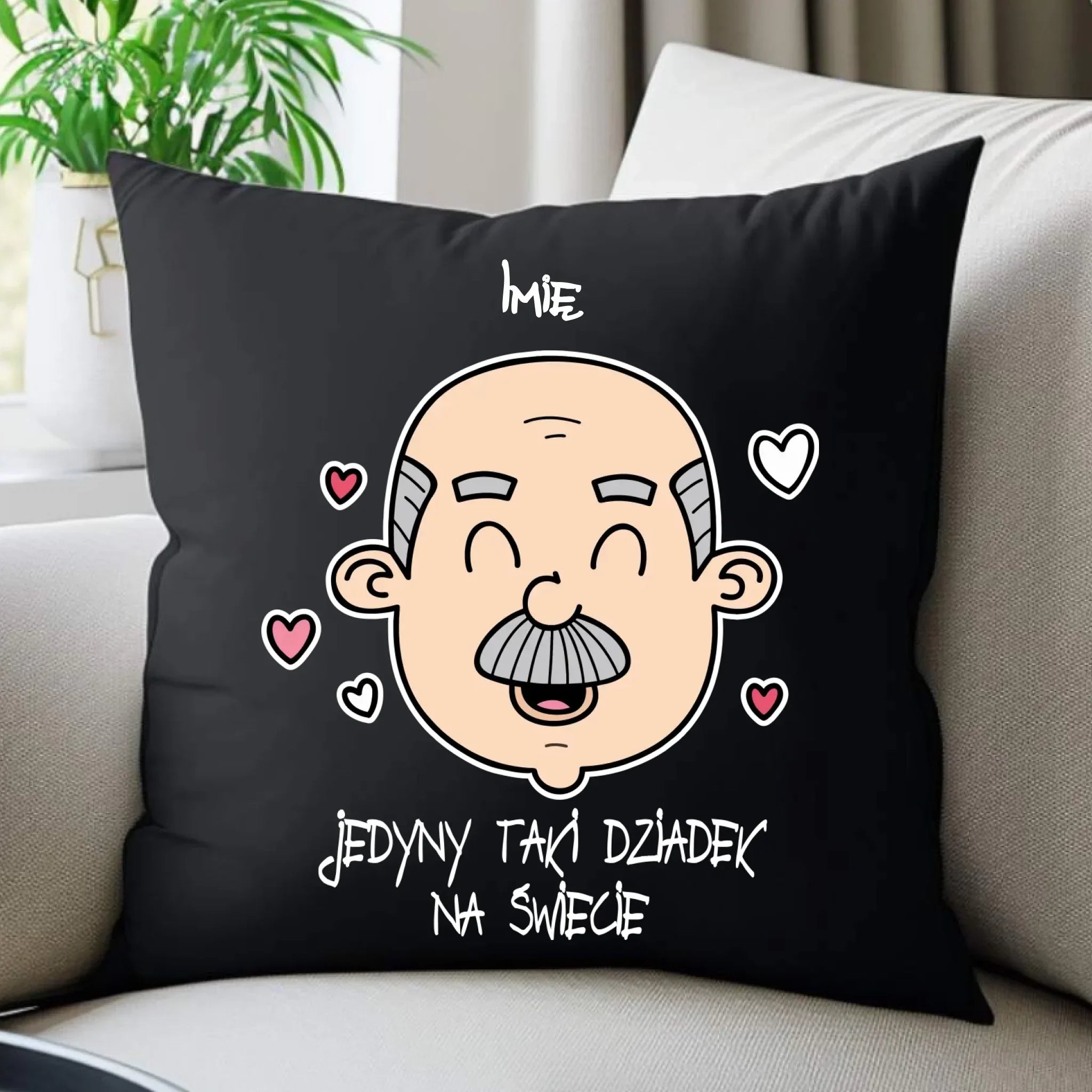 Poduszka dekoracyjna dla dziadka - Jedyny taki dziadek na świecie - personalizowana D15 - StoryCups.pl