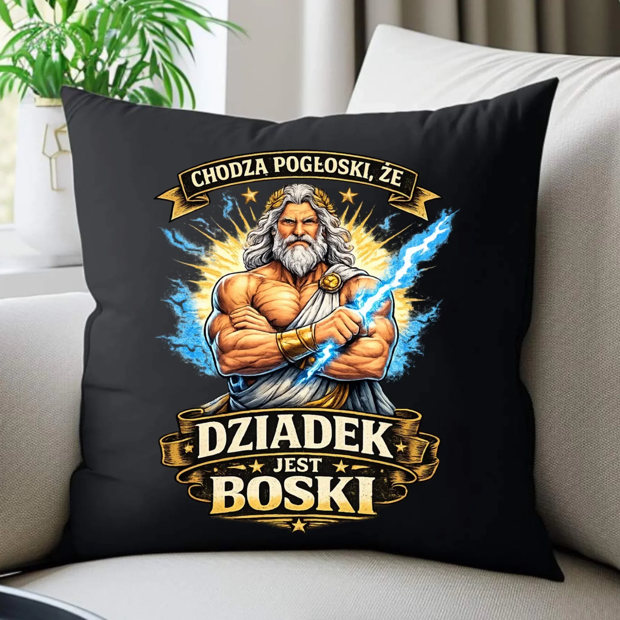 Poduszka dekoracyjna dla dziadka - Chodzą pogłoski, że dziadek jest boski D16 - StoryCups.pl