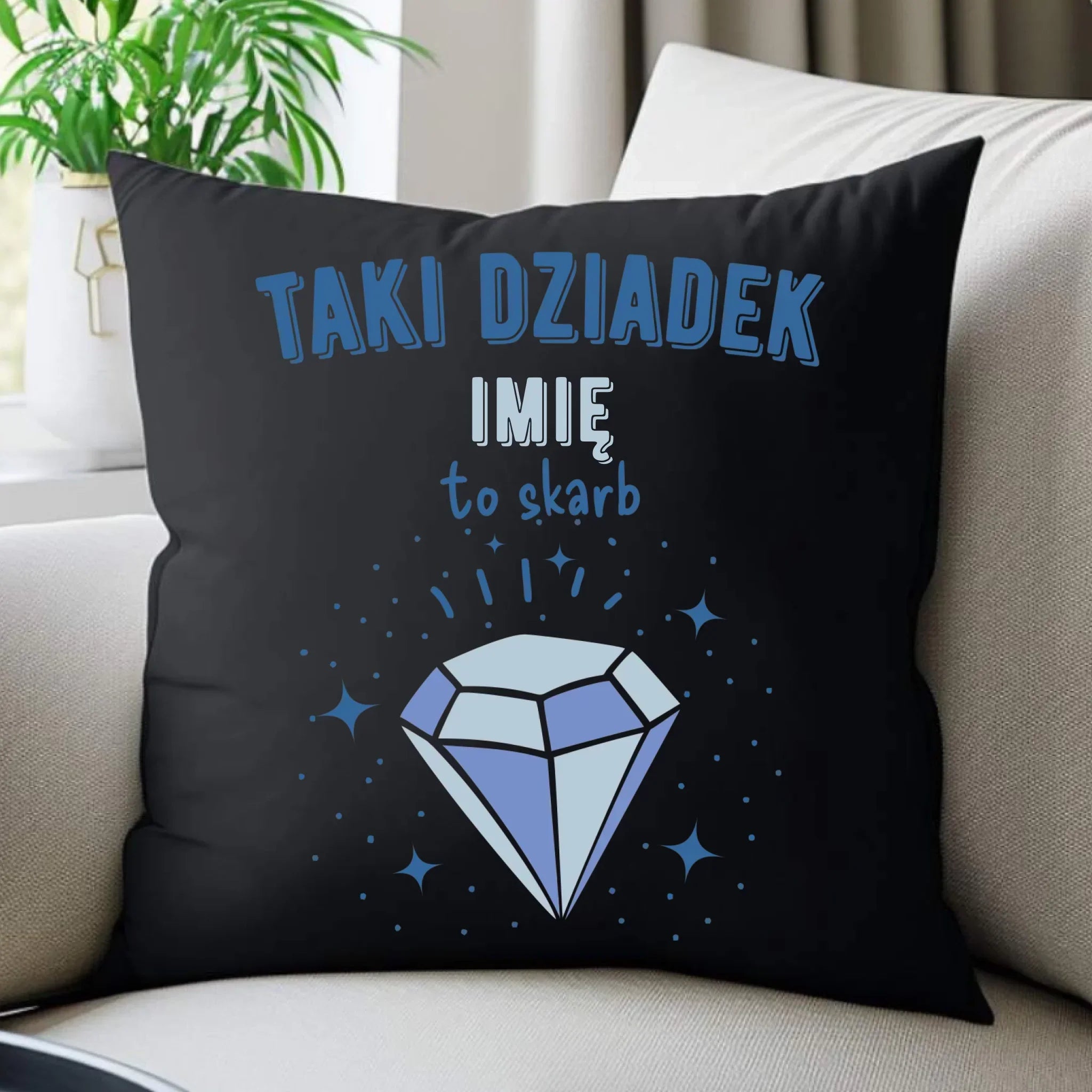 Poduszka dekoracyjna dla dziadka - Taki Dziadek to skarb - personalizowana D06 - StoryCups.pl