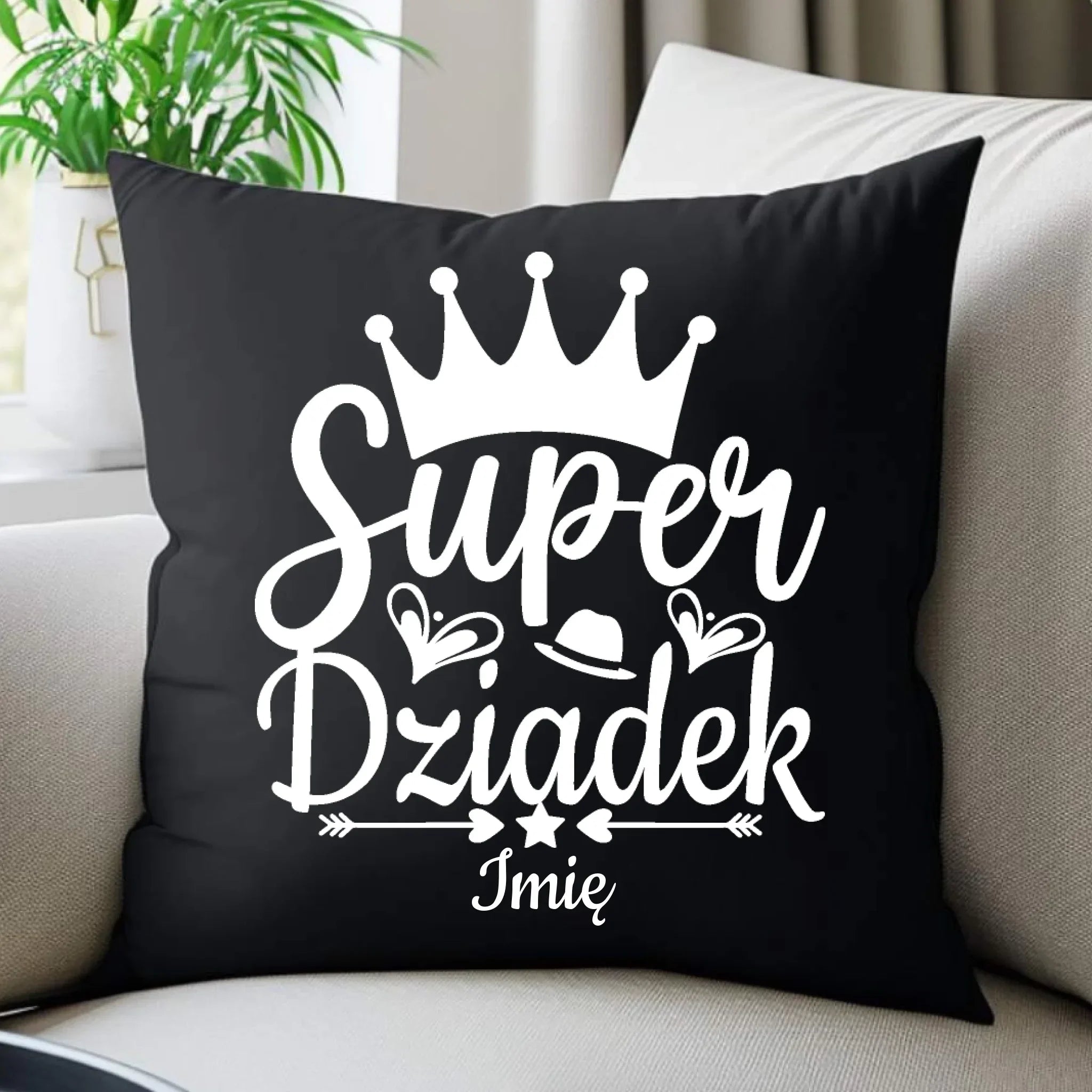 Poduszka dekoracyjna dla dziadka - Super Dziadek - personalizowana D03 - StoryCups.pl