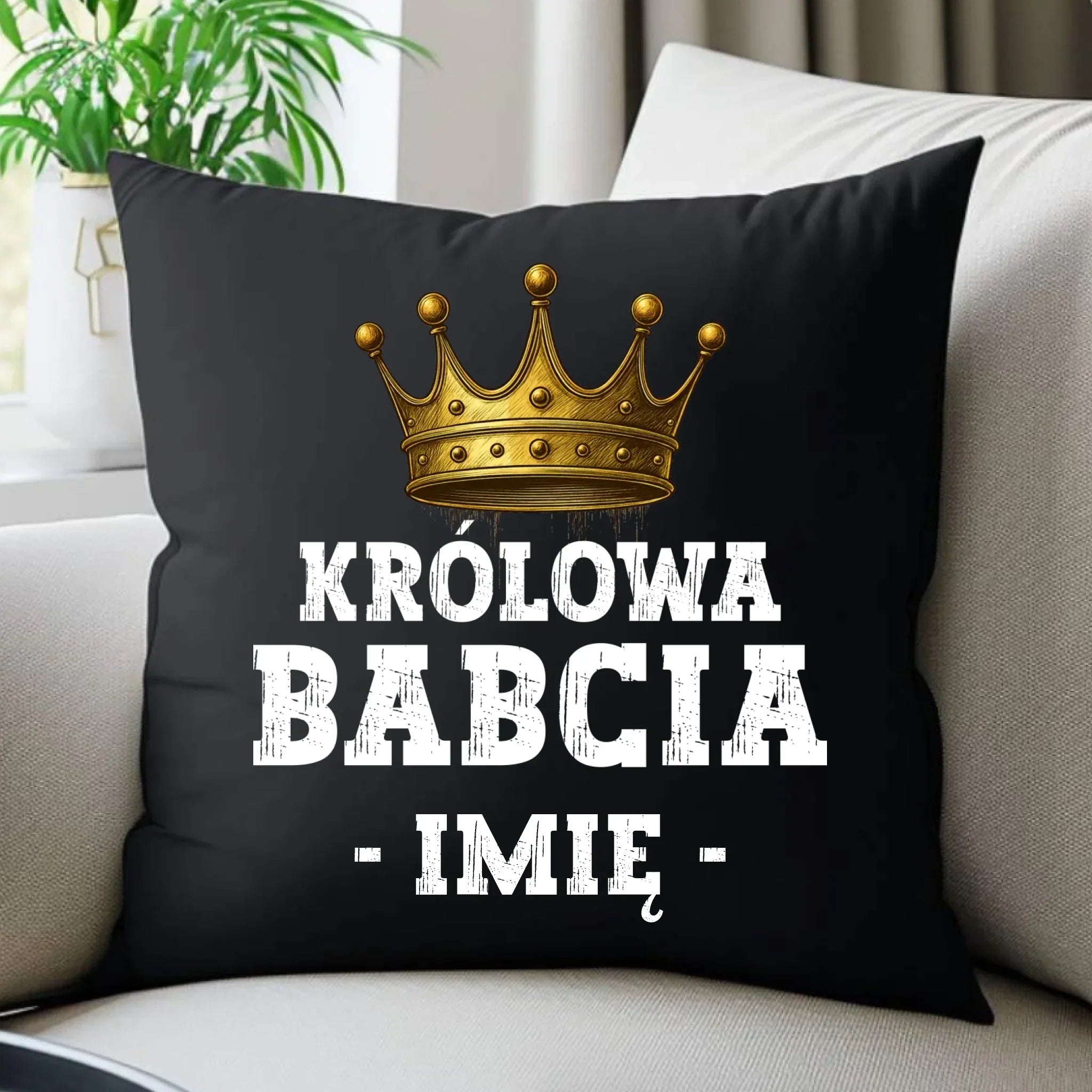 Poduszka dekoracyjna dla babci - Królowa Babcia - personalizowana B17 - StoryCups.pl
