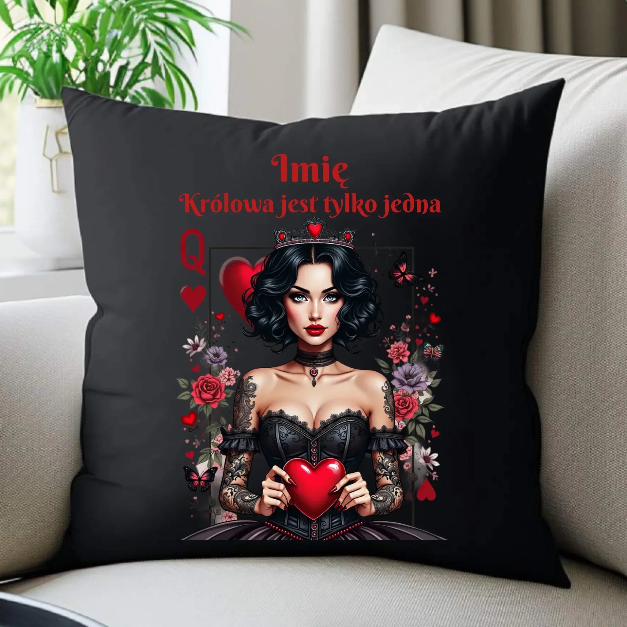 Poduszka dekoracyjna dla niej - Królowa jest tylko jedna - personalizowana W46 - StoryCups.pl