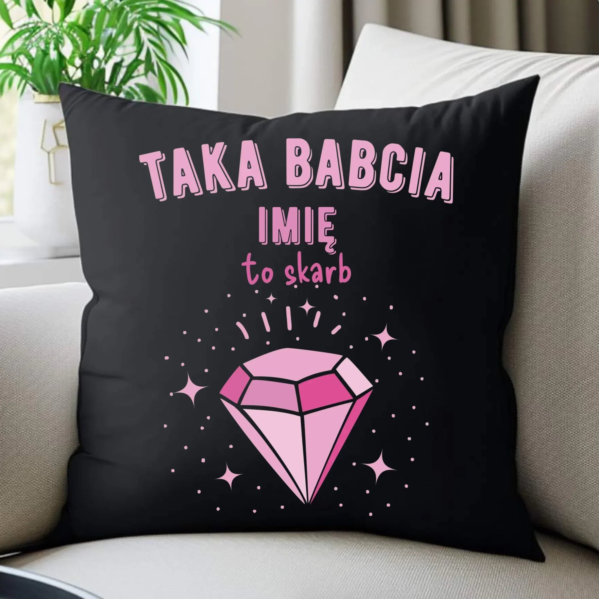 Poduszka dekoracyjna dla babci - Taka Babcia to skarb - personalizowana B06 - StoryCups.pl