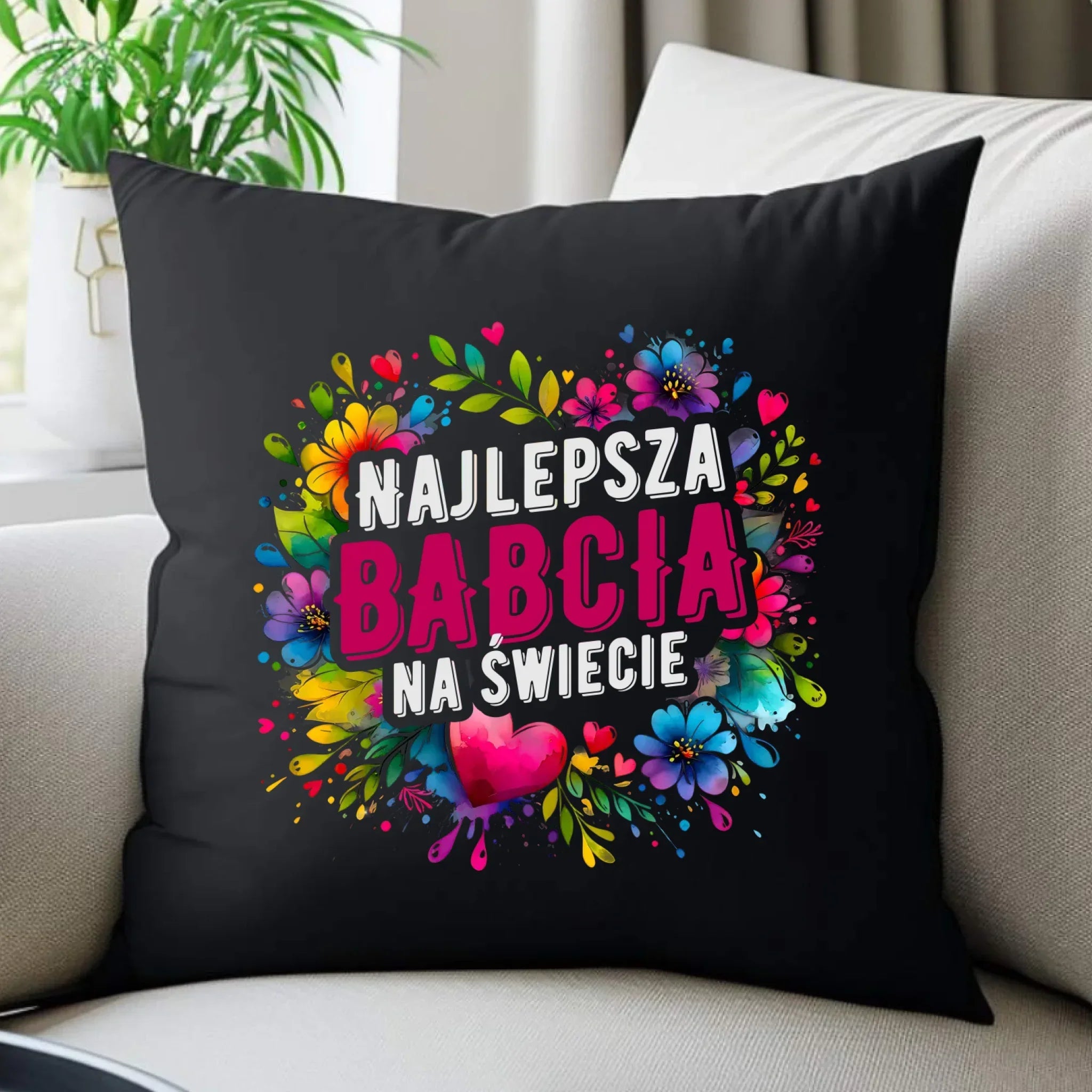 Poduszka dekoracyjna dla babci - Najlepsza Babcia na świecie B07 - StoryCups.pl