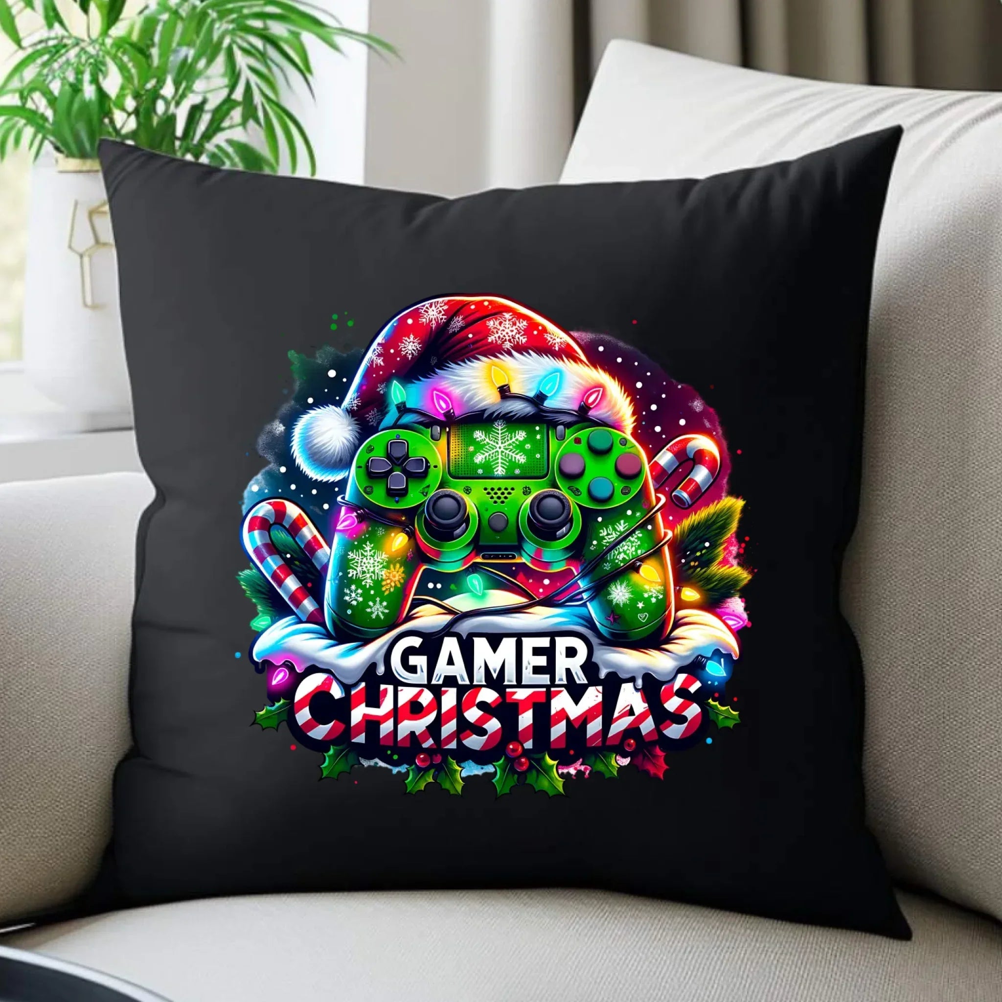 Poduszka dekoracyjna świąteczna - prezent dla gracza - Christmas gamer BN22 - StoryCups.pl