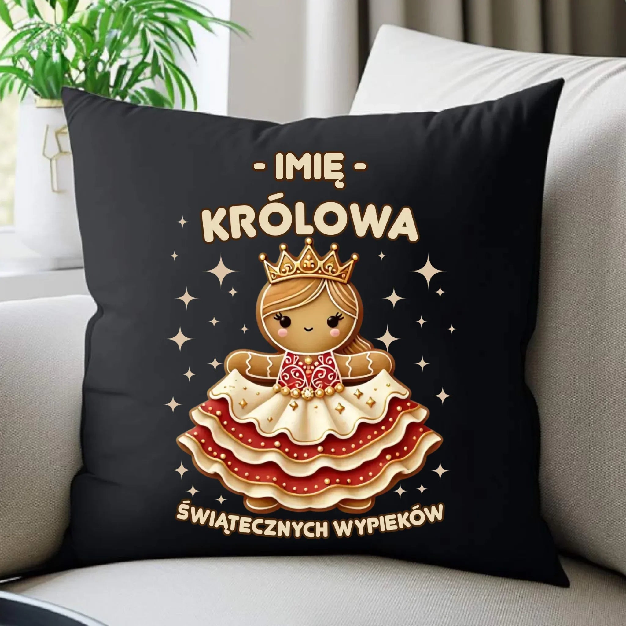 Poduszka dekoracyjna świąteczna - Królowa świątecznych wypieków - personalizowana BN28 - StoryCups.pl