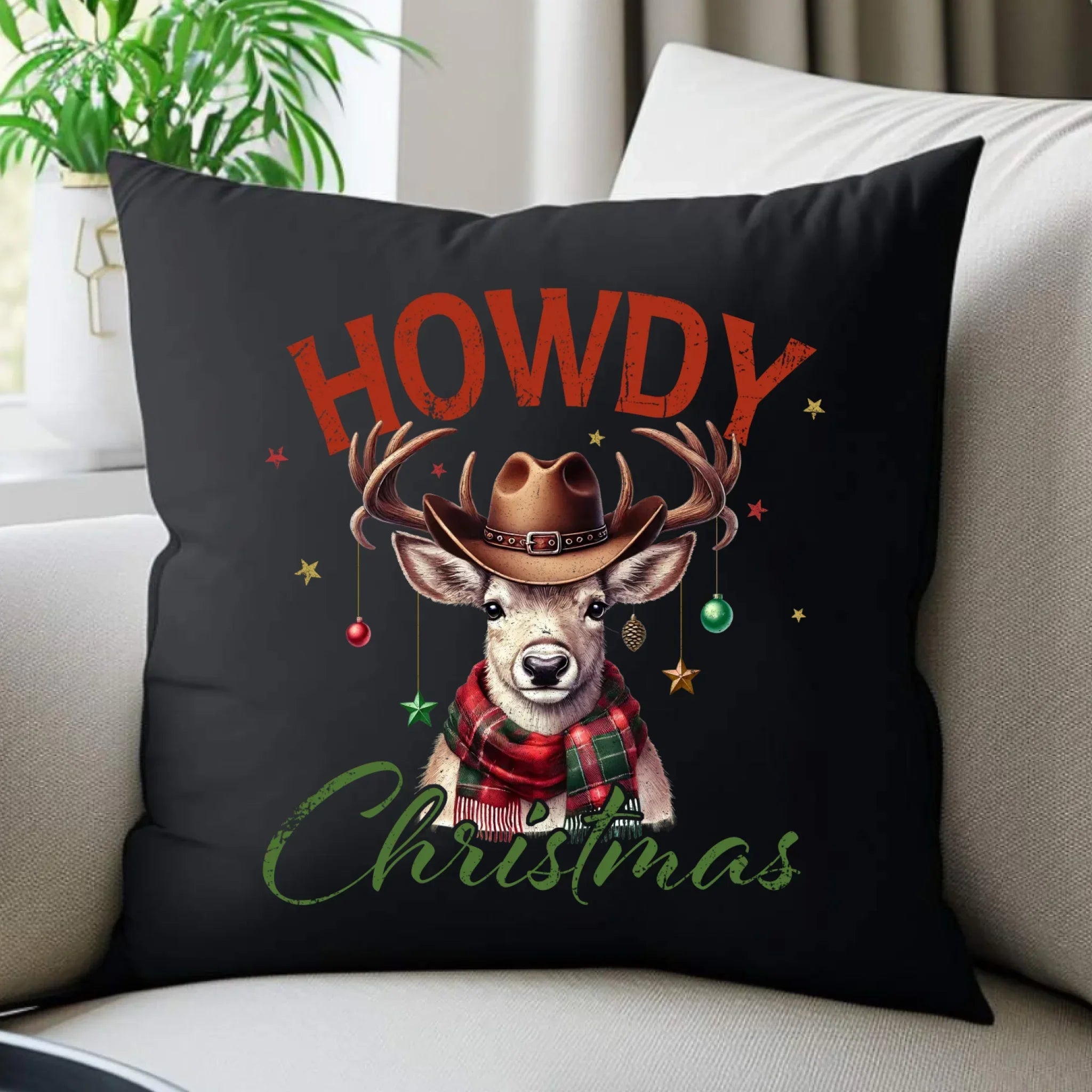 Poduszka dekoracyjna świąteczna - Howdy Christmas BN54 - StoryCups.pl