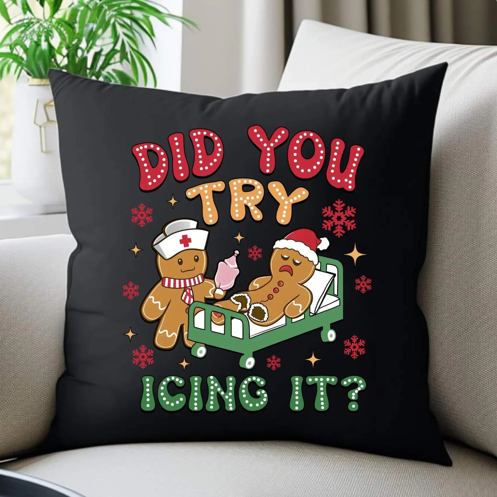 Poduszka dekoracyjna świąteczna - Did you try icing it? BN78 - StoryCups.pl