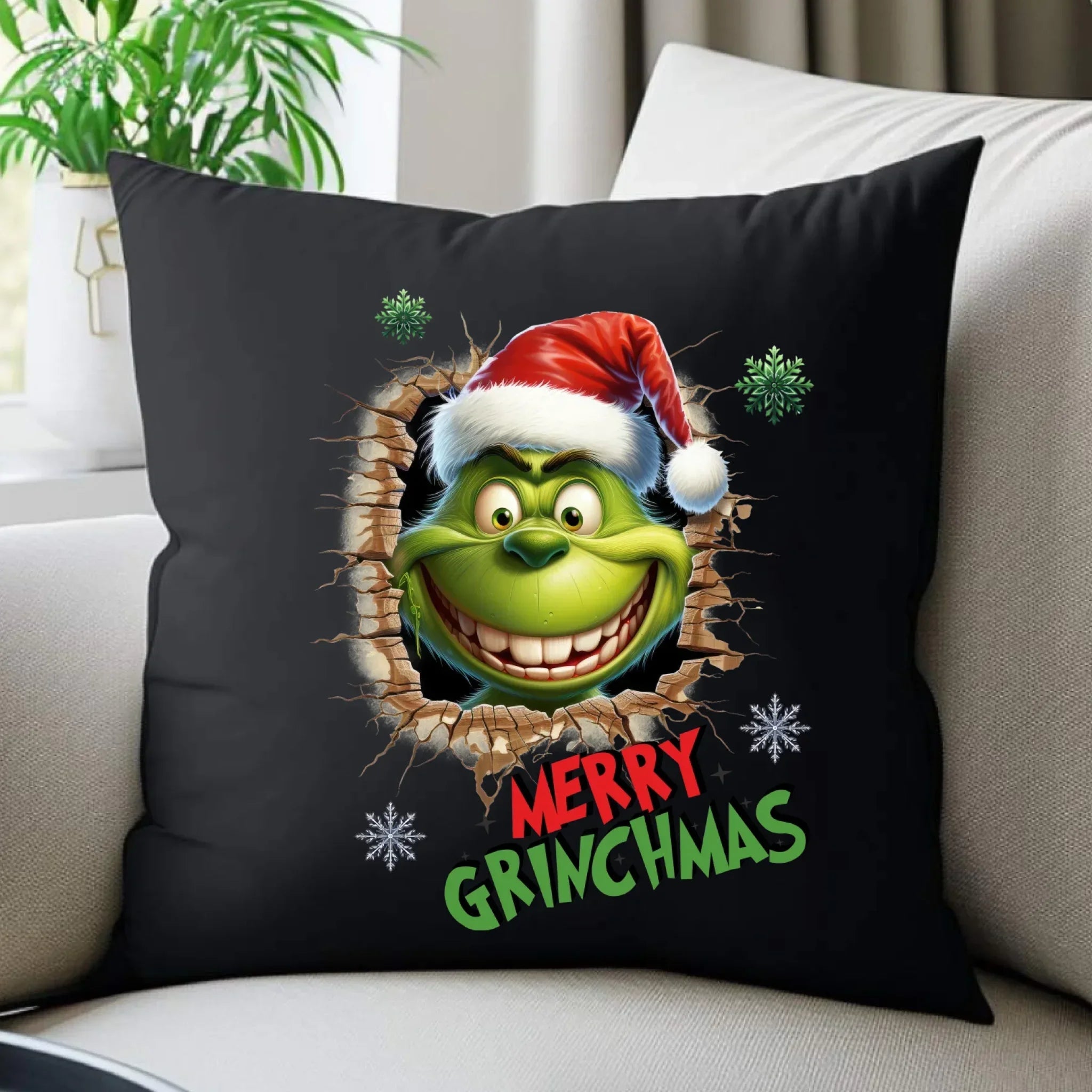 Poduszka dekoracyjna świąteczna - Grinch - Merry Grinchmas BN113 - StoryCups.pl