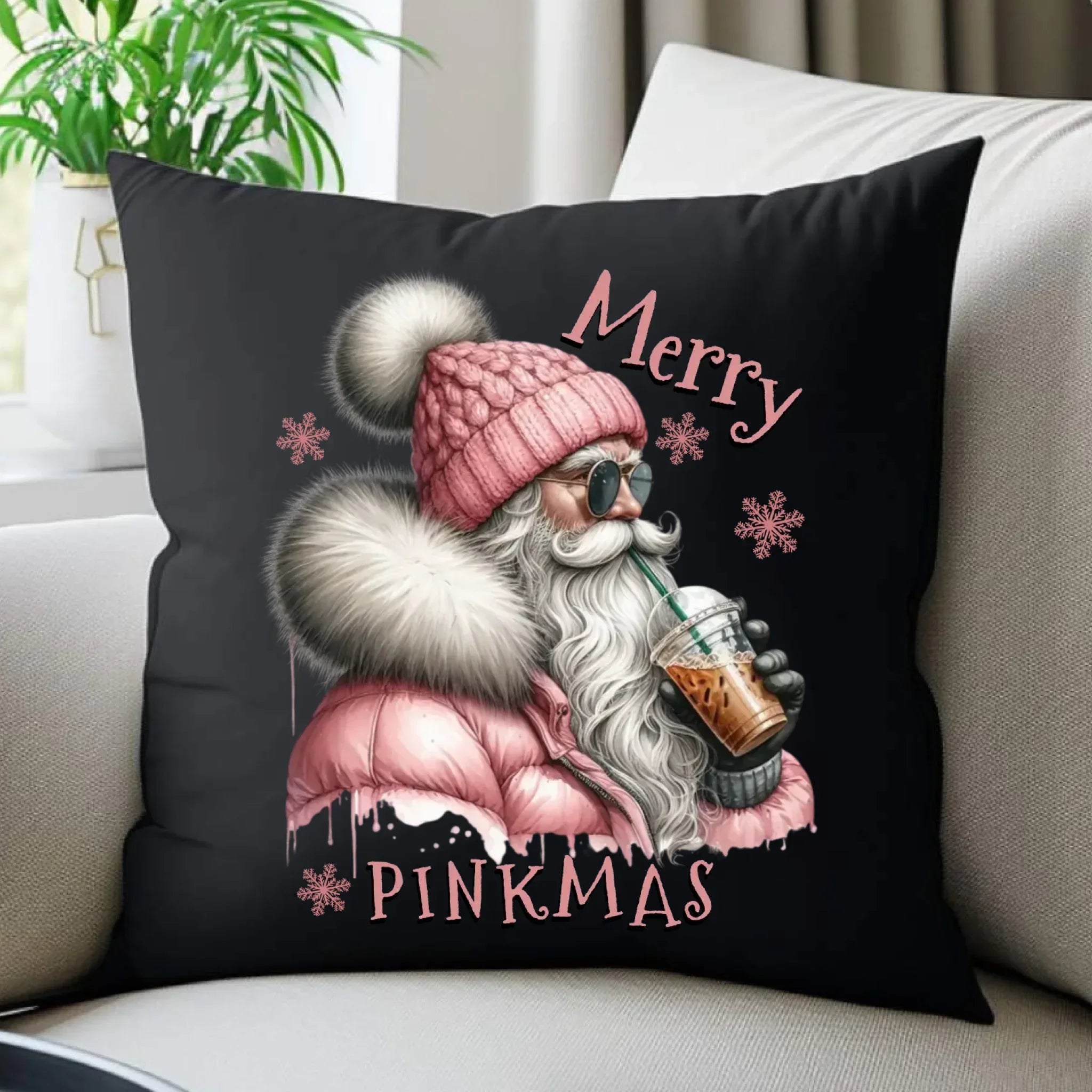 Poduszka dekoracyjna świąteczna - Różowe Święta - Merry pinkmas BN117 - StoryCups.pl