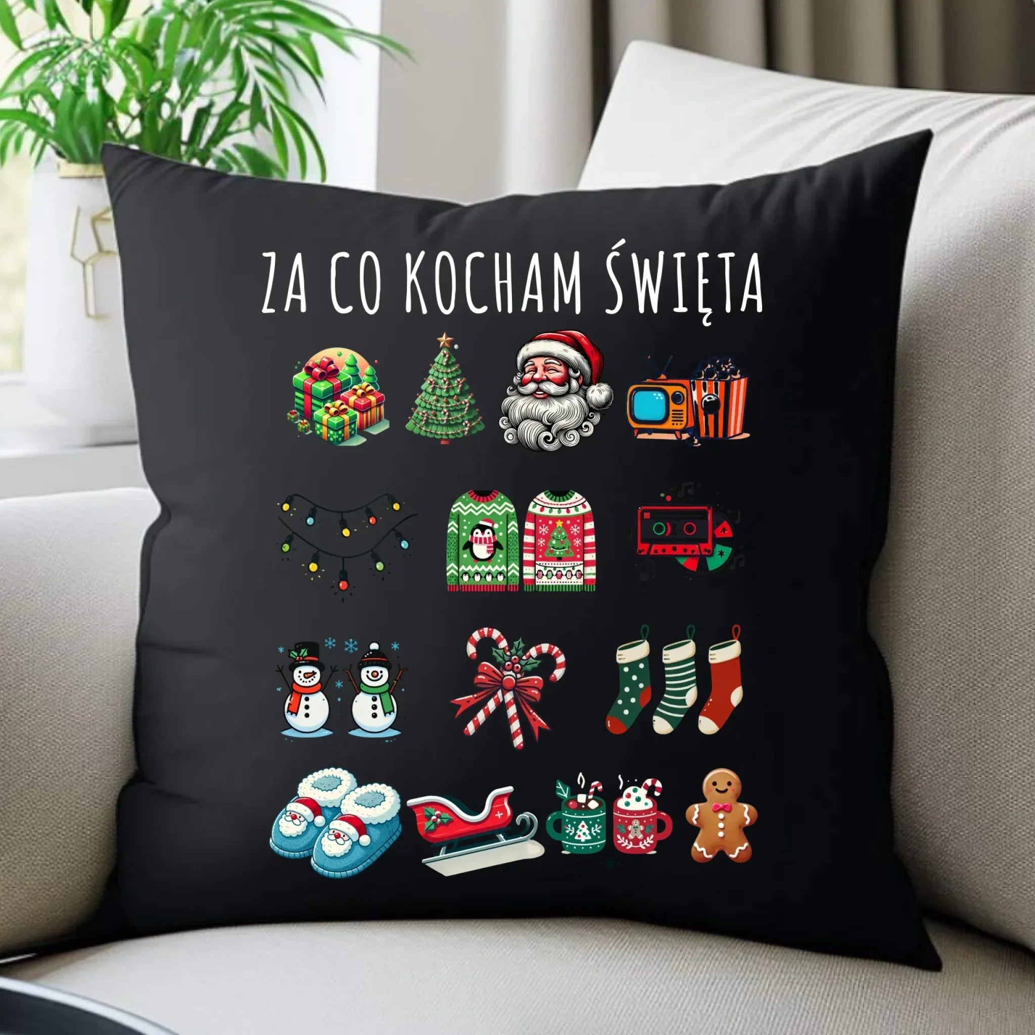 Poduszka dekoracyjna świąteczna - Za co kocham święta BN130 - StoryCups.pl