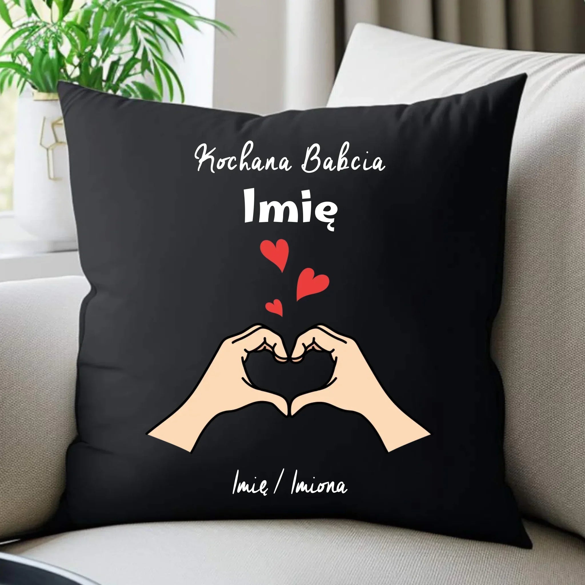 Poduszka dekoracyjna dla babci - Kochana Babcia podpis - personalizowana B13 - StoryCups.pl