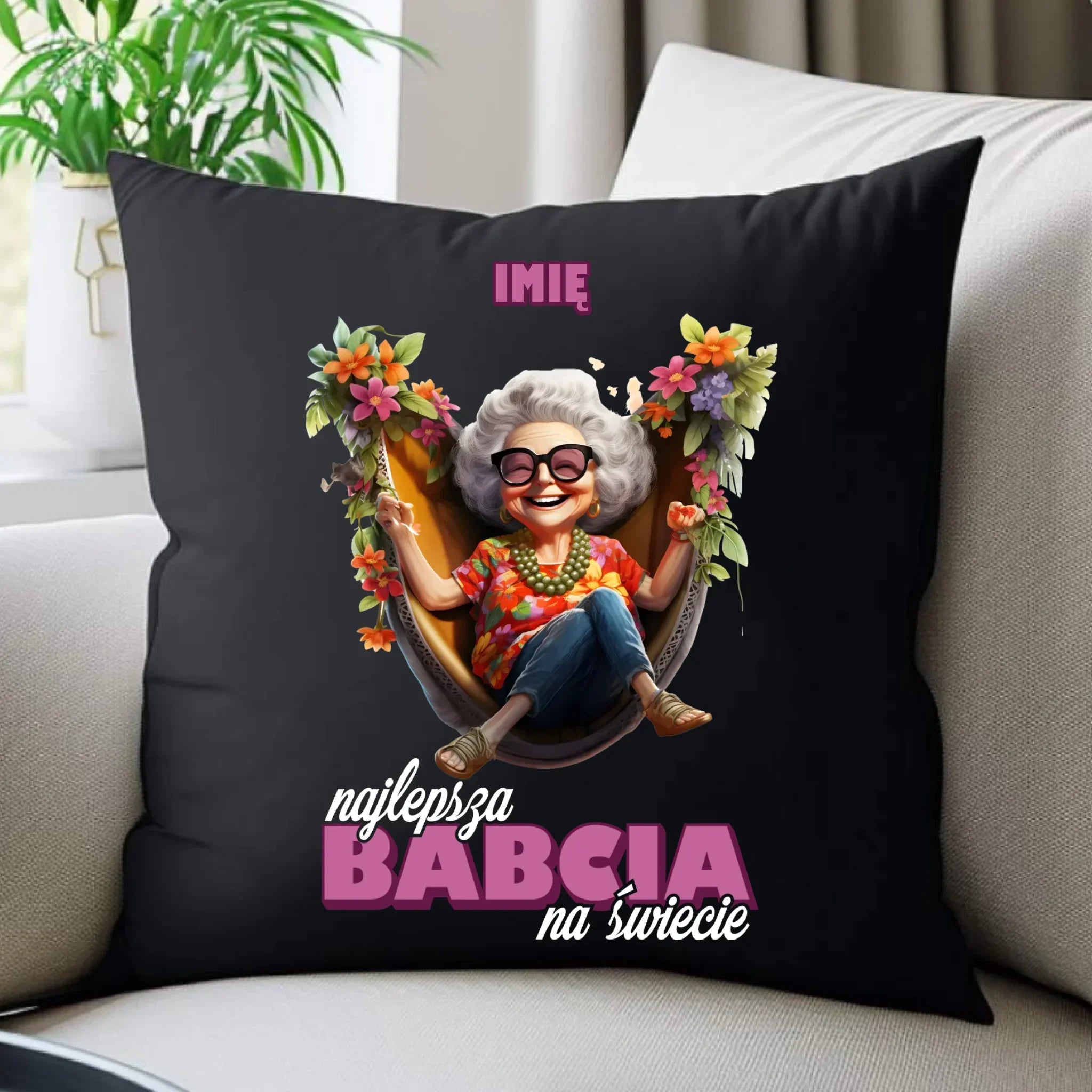 Poduszka dekoracyjna dla babci - Najlepsza Babcia na świecie - personalizowana B14 - StoryCups.pl