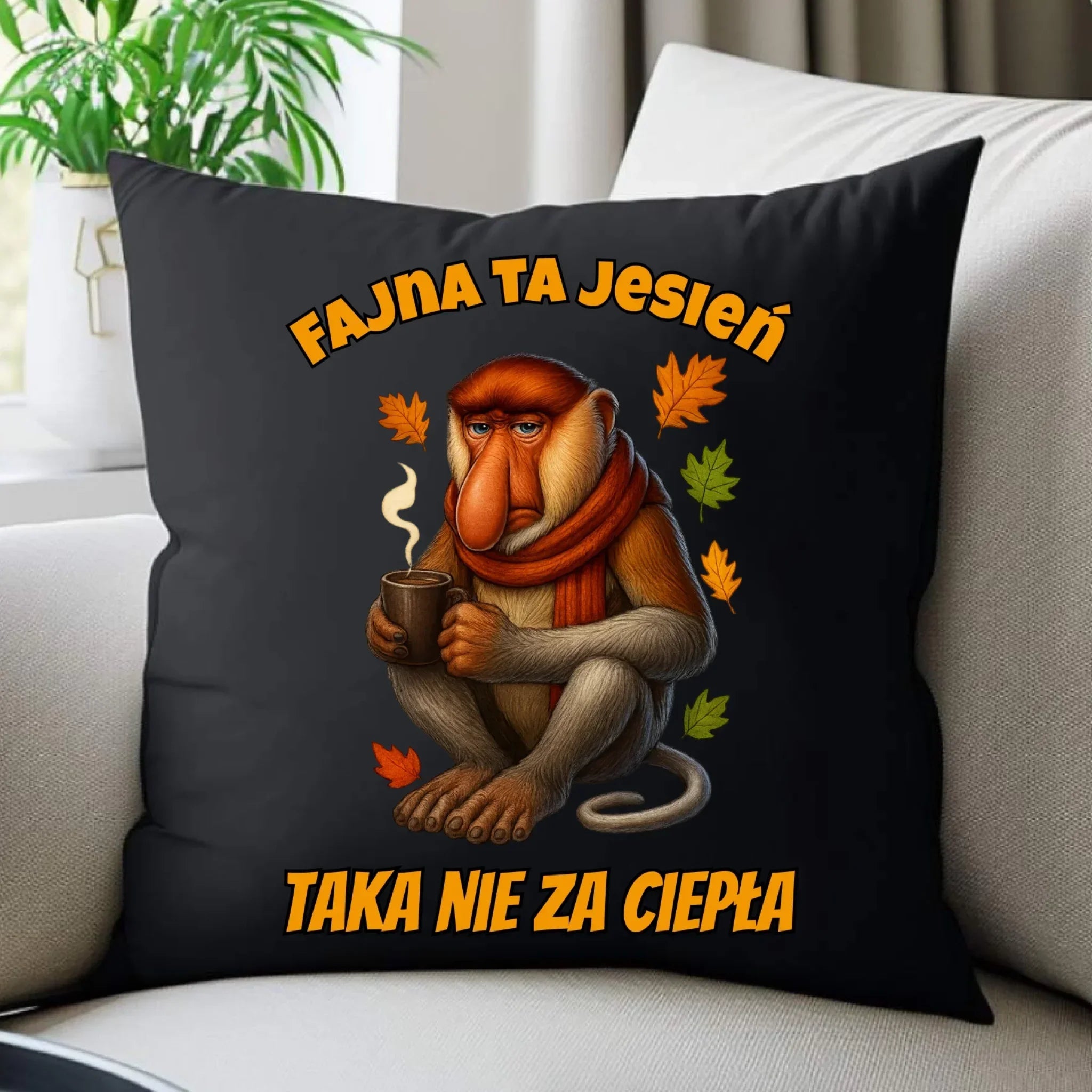 Poduszka dekoracyjna jesienna - Janusz Nosacz - Fajna ta jesień, taka nie za ciepła JS21 - StoryCups.pl