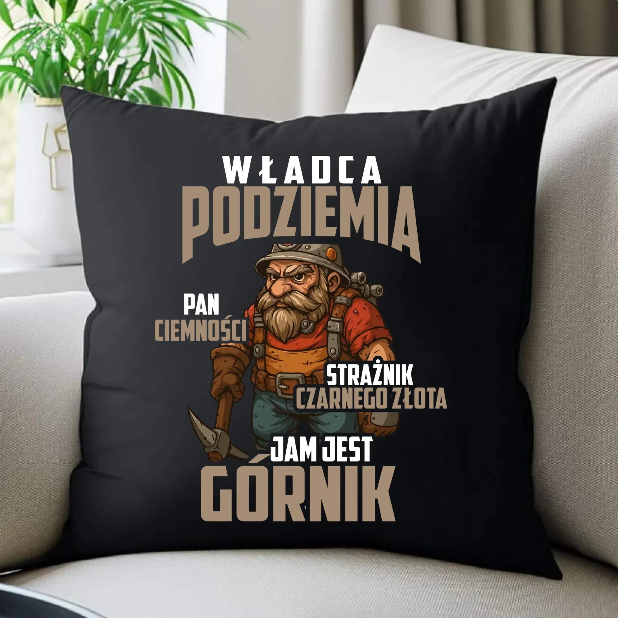 Poduszka dekoracyjna - prezent dla górnika - Władca podziemia Górnik G20 - StoryCups.pl
