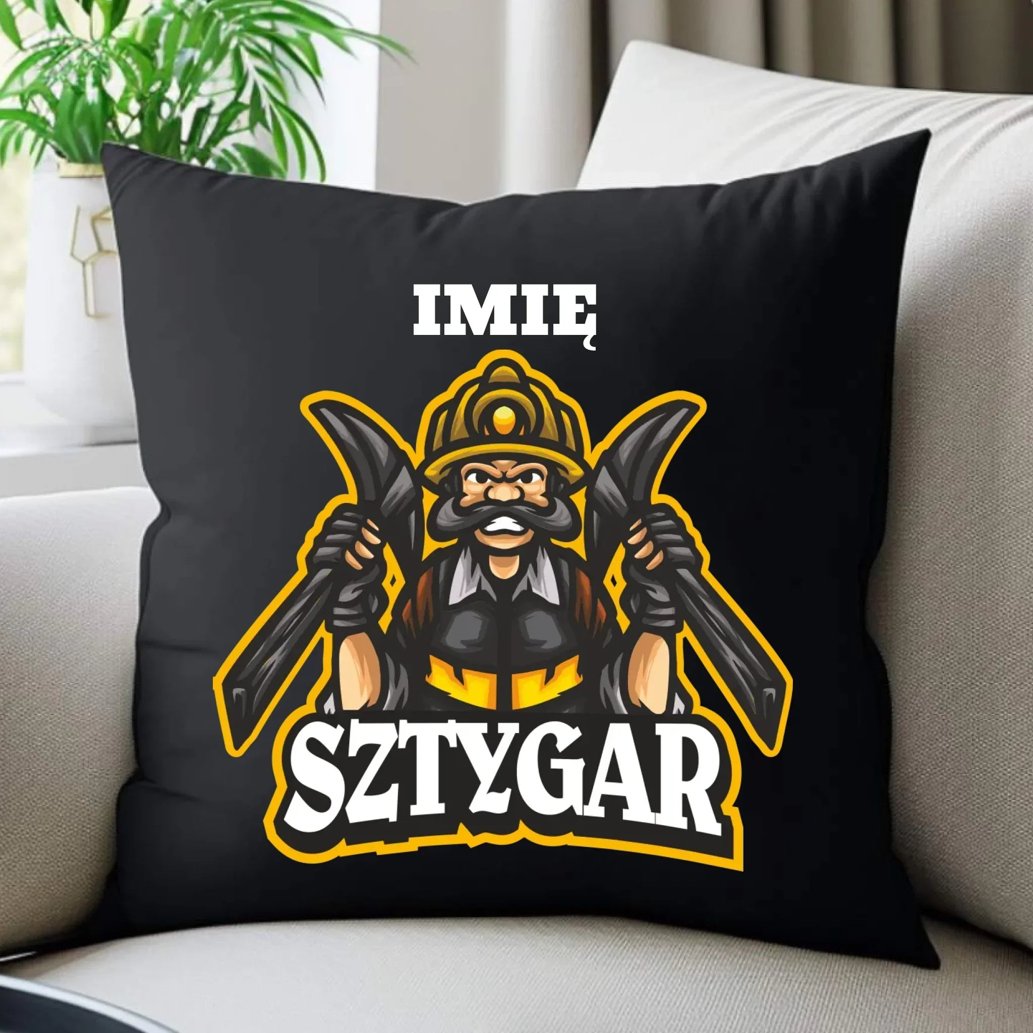Poduszka dekoracyjna - prezent dla górnika - Sztygar - personalizowana G15 - StoryCups.pl