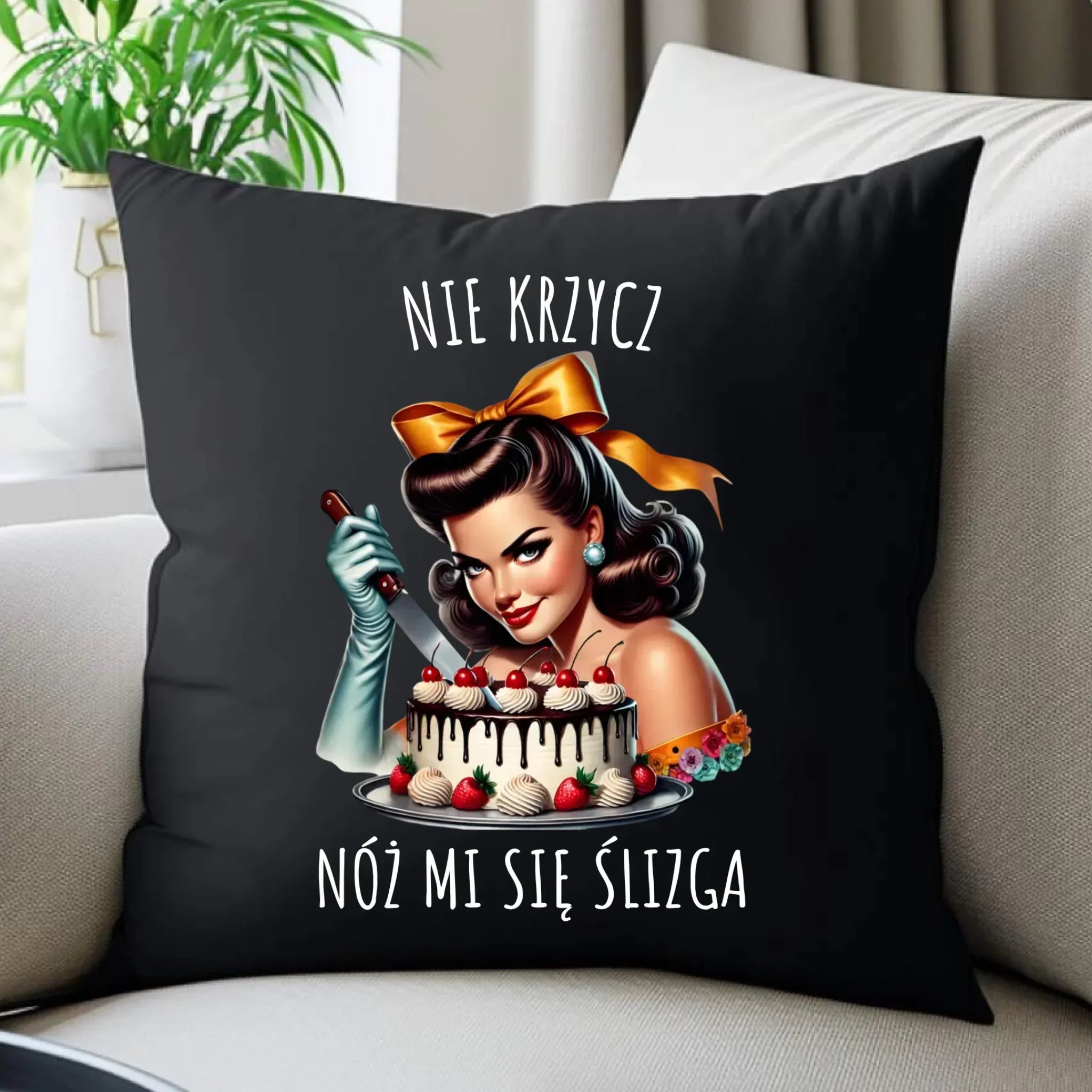 Poduszka - Nie krzycz, nóż mi się ślizga - Czarny humor DZ22 - StoryCups.pl