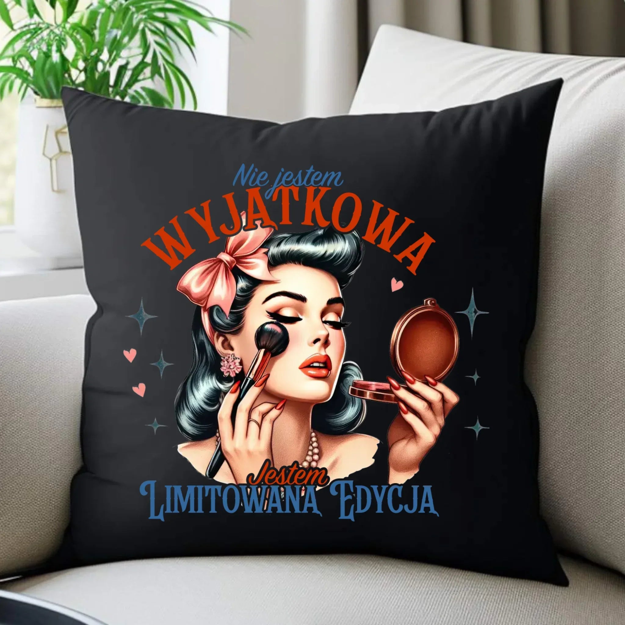 Poduszka dekoracyjna – Nie jestem wyjątkowa, jestem limitowaną edycją - retro DZ10 - StoryCups.pl