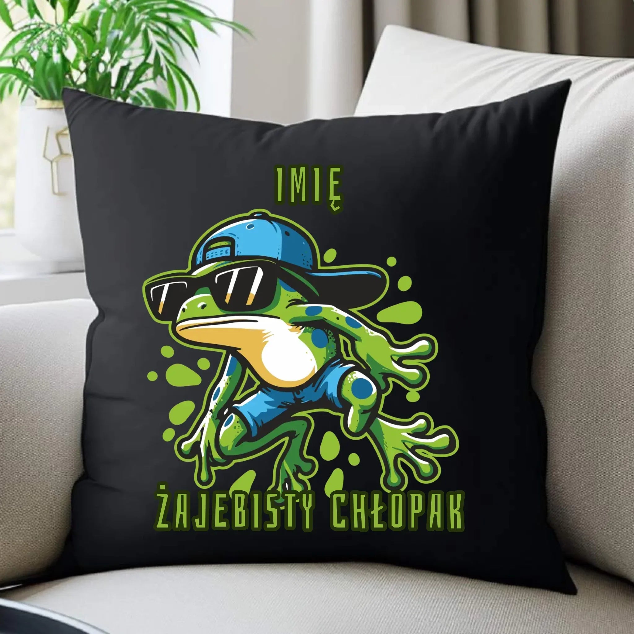 Poduszka dekoracyjna - Żajebisty Chłopak prezent na Dzień Chłopaka - personalizowana DCH02 - StoryCups.pl