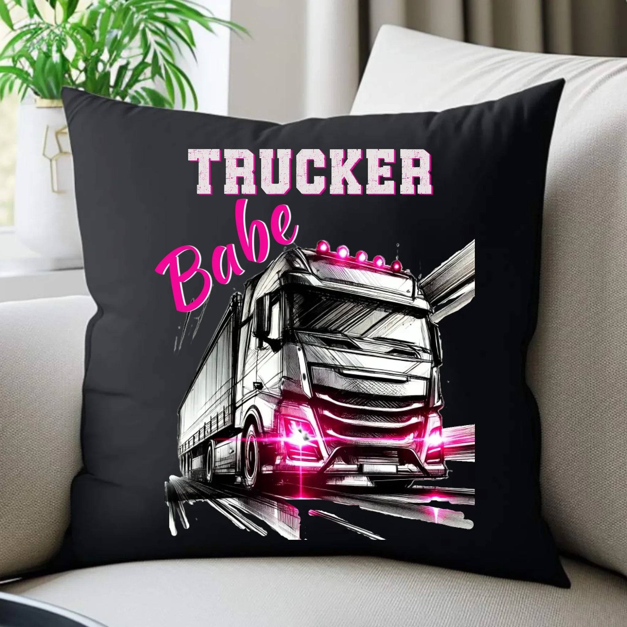 Poduszka dekoracyjna - kierowca ciężarówki - Trucker Babe ZKT13 - StoryCups.pl