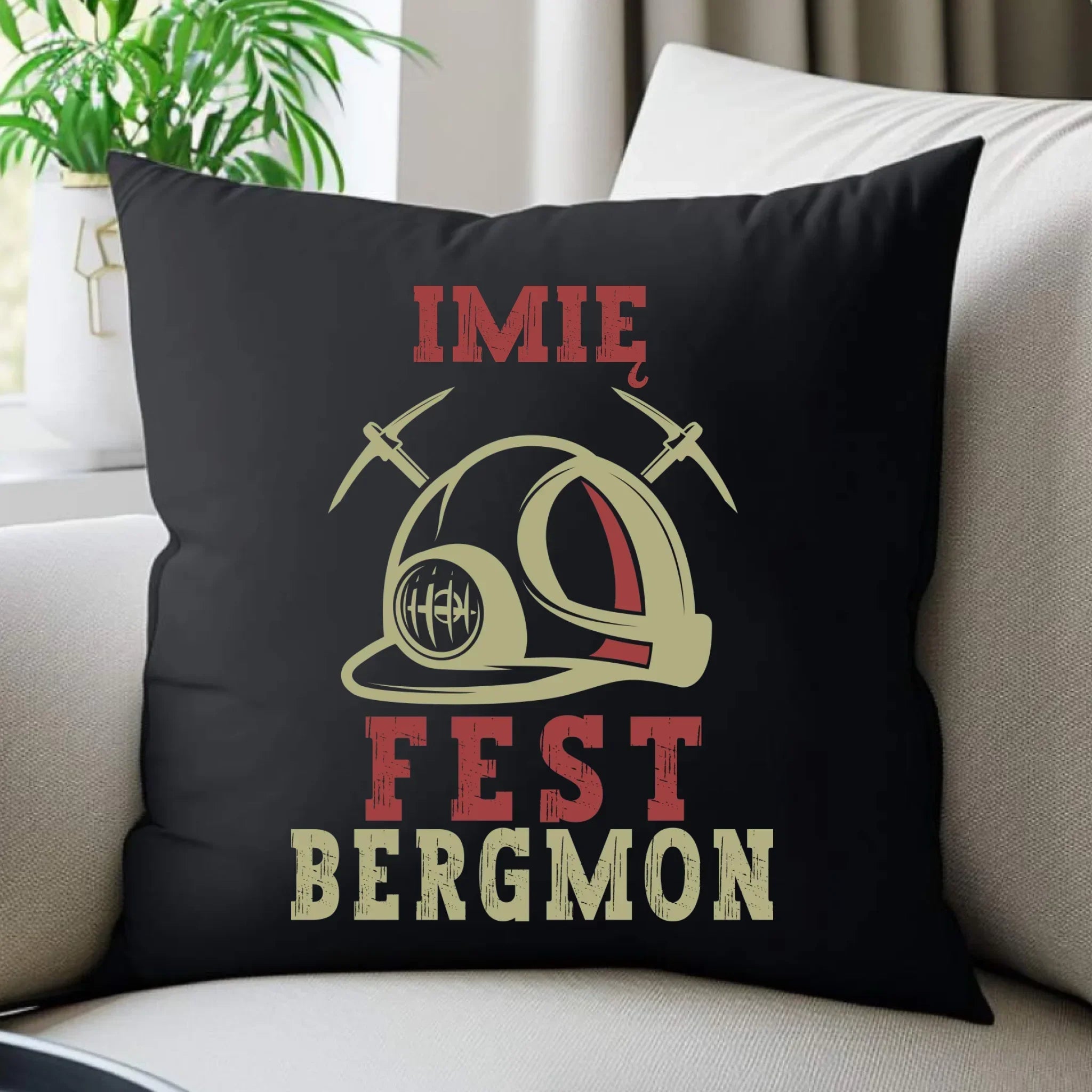 Poduszka dekoracyjna - prezent dla górnika - Fest bergmon - personalizowana G07 - StoryCups.pl