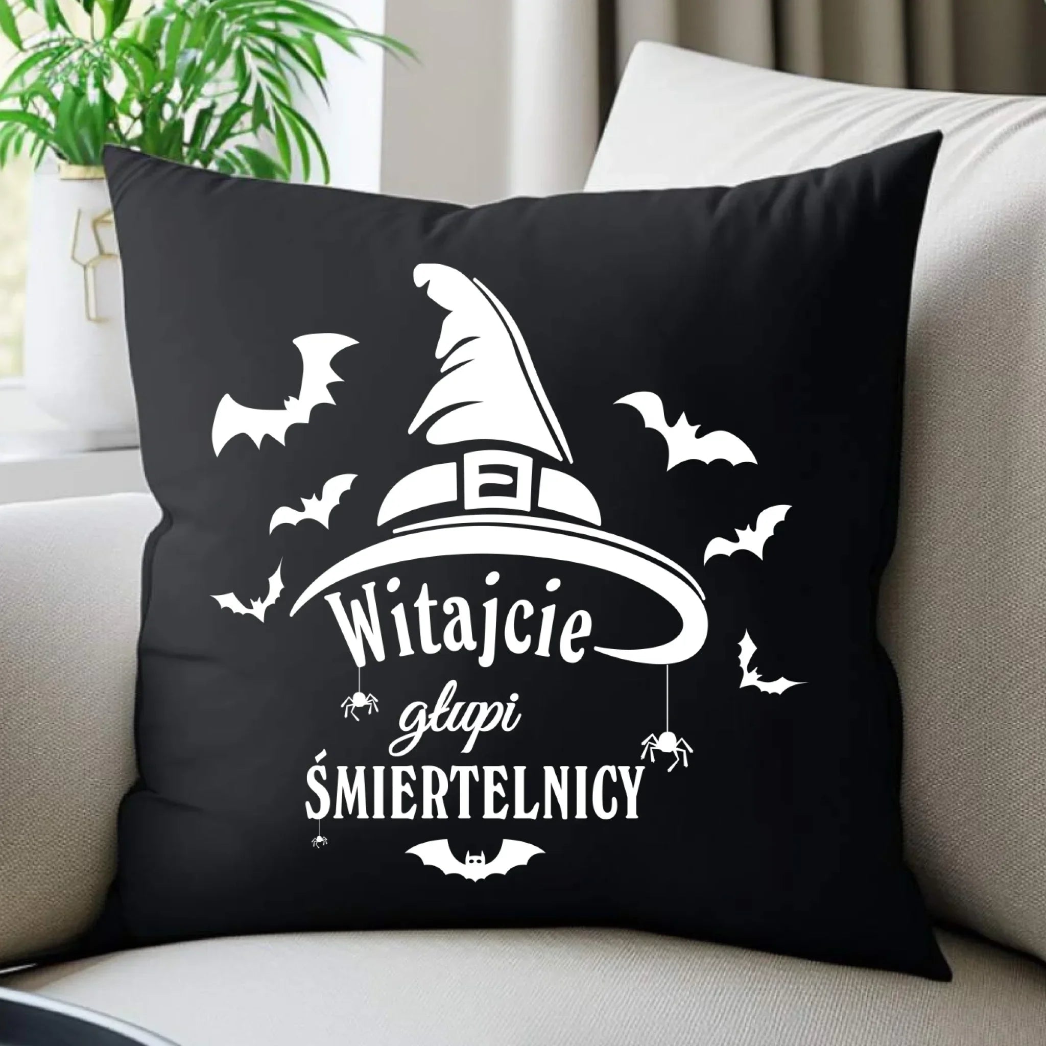Poduszka dekoracyjna na Halloween - Witajcie głupi śmiertelnicy HL23 - StoryCups.pl
