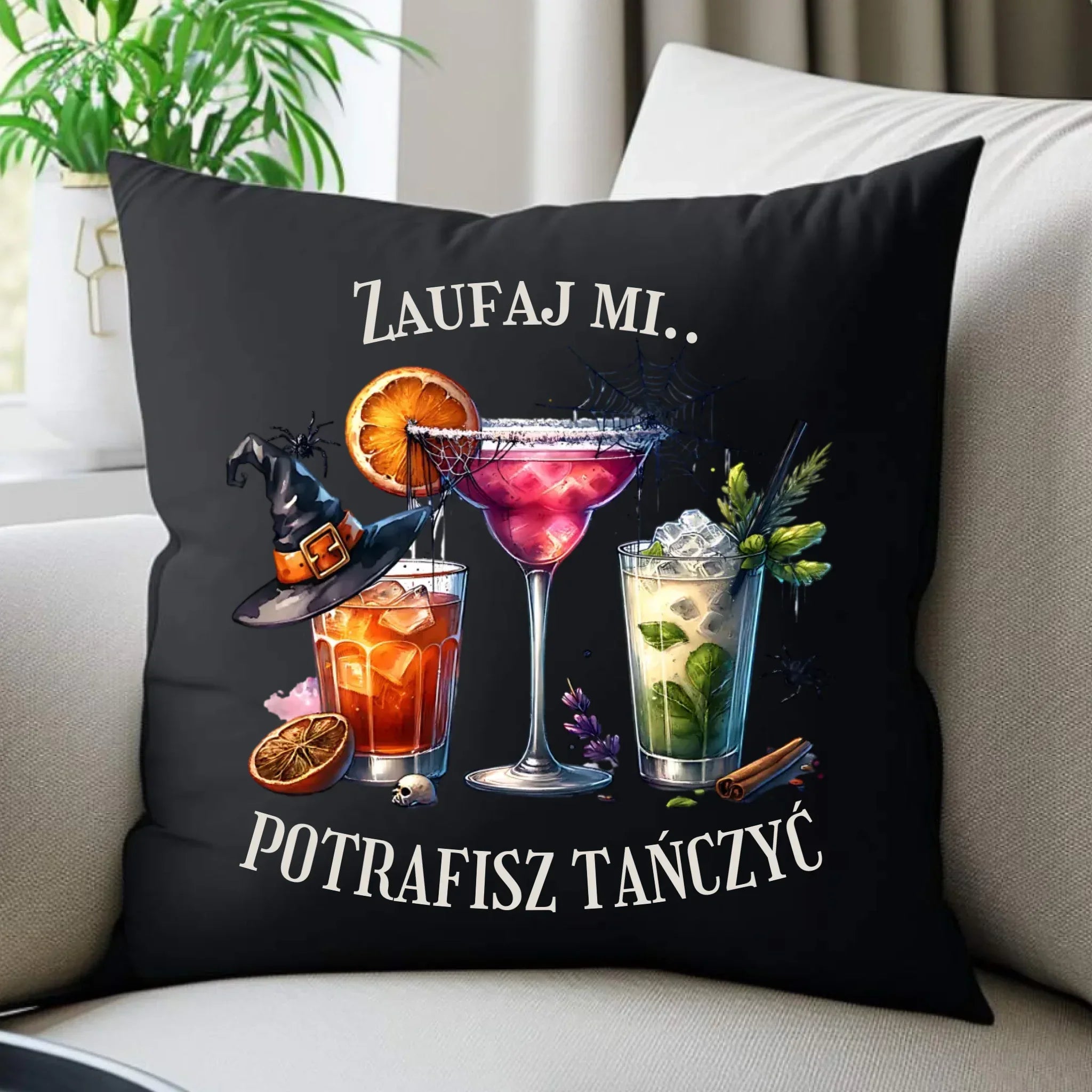 Poduszka dekoracyjna na Halloween - Zaufaj mi potrafisz tańczyć HL26 - StoryCups.pl