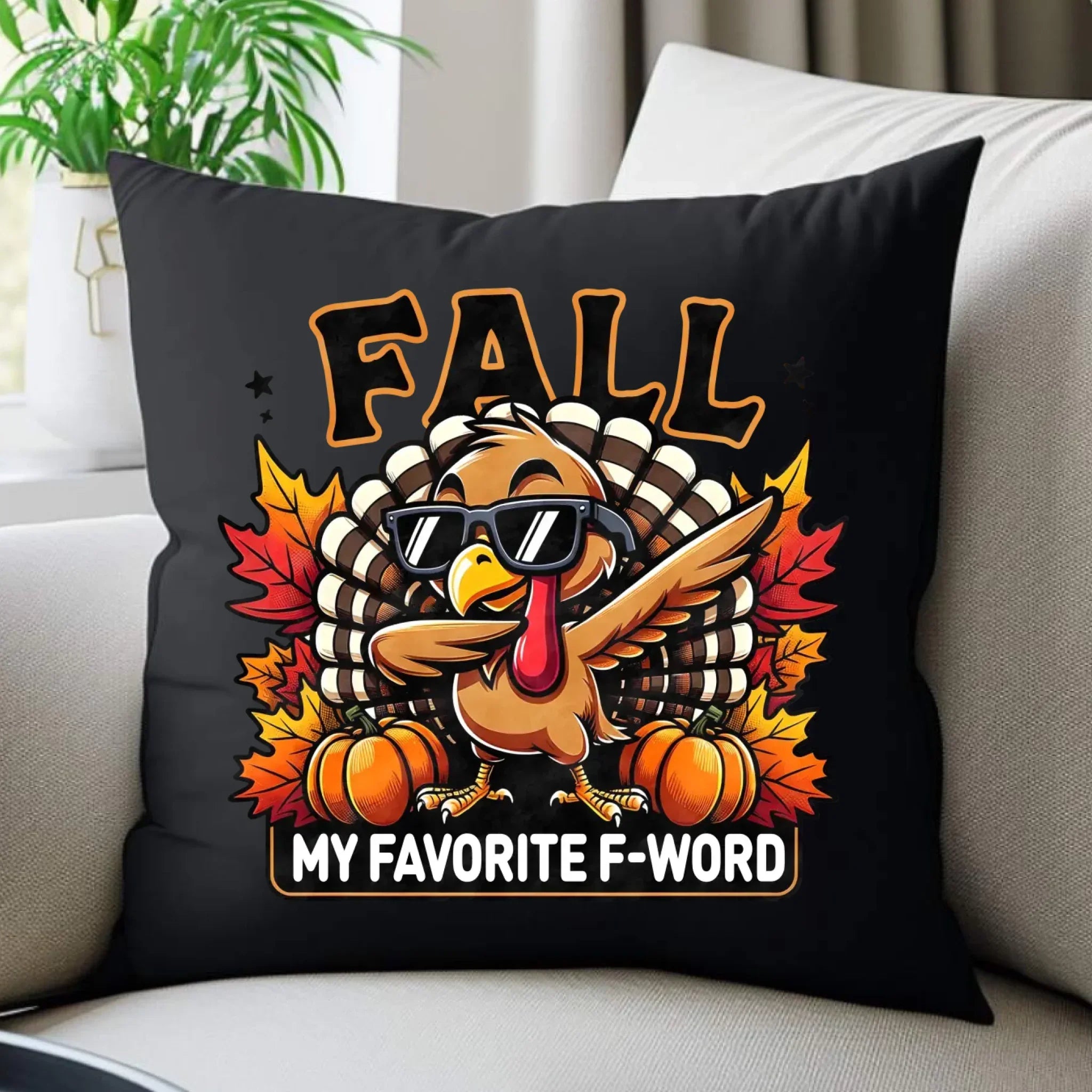 Poduszka dekoracyjna jesienna - FALL my favorite F-word JS11 - StoryCups.pl