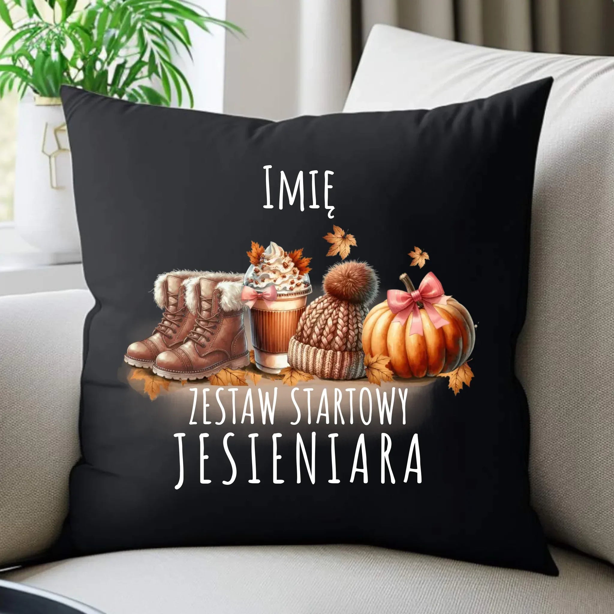 Poduszka dekoracyjna jesieniara – Zestaw startowy - personalizowana JS05 - StoryCups.pl