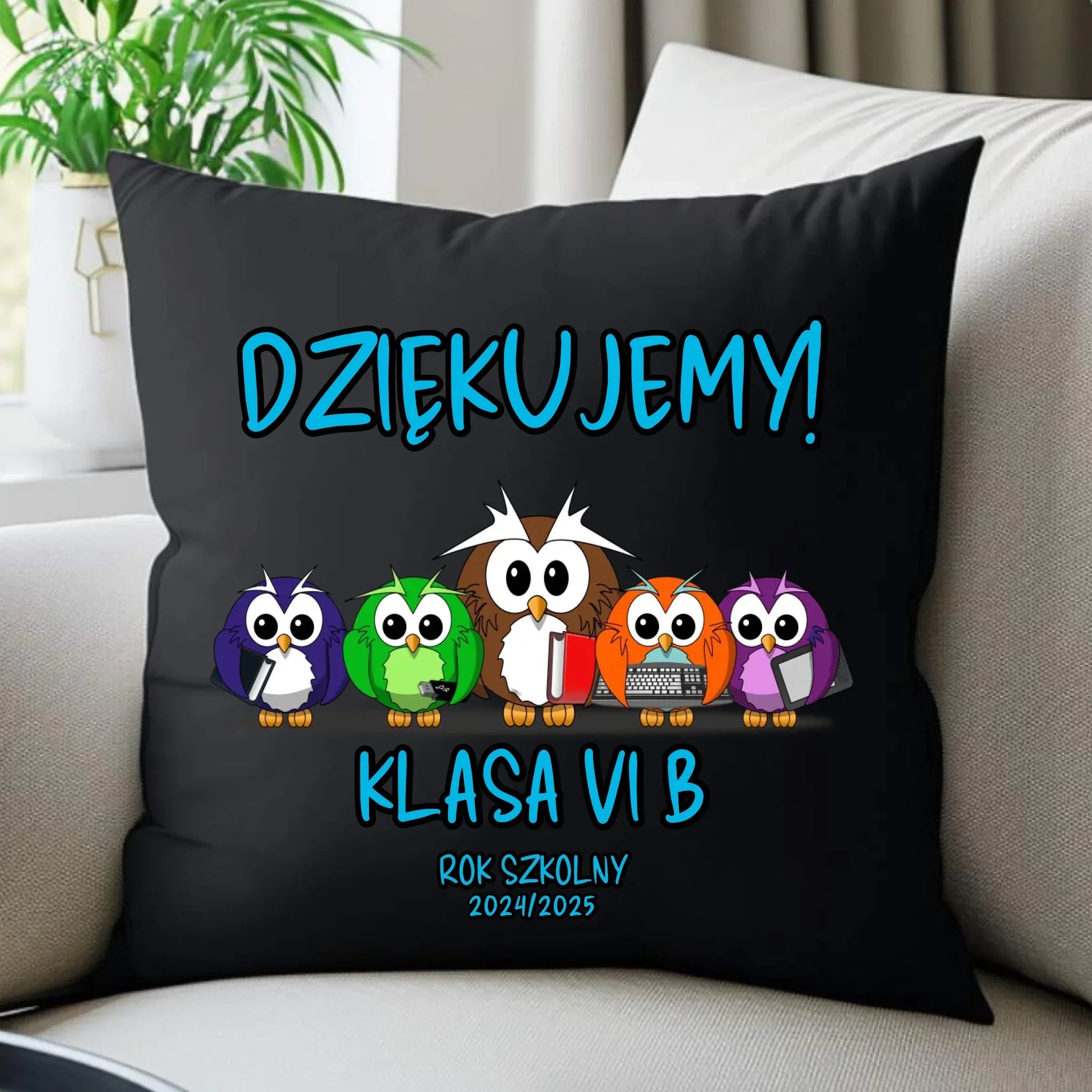 Dziękujemy | Poduszka dekoracyjna na prezent dla nauczyciela N04 - StoryCups.pl