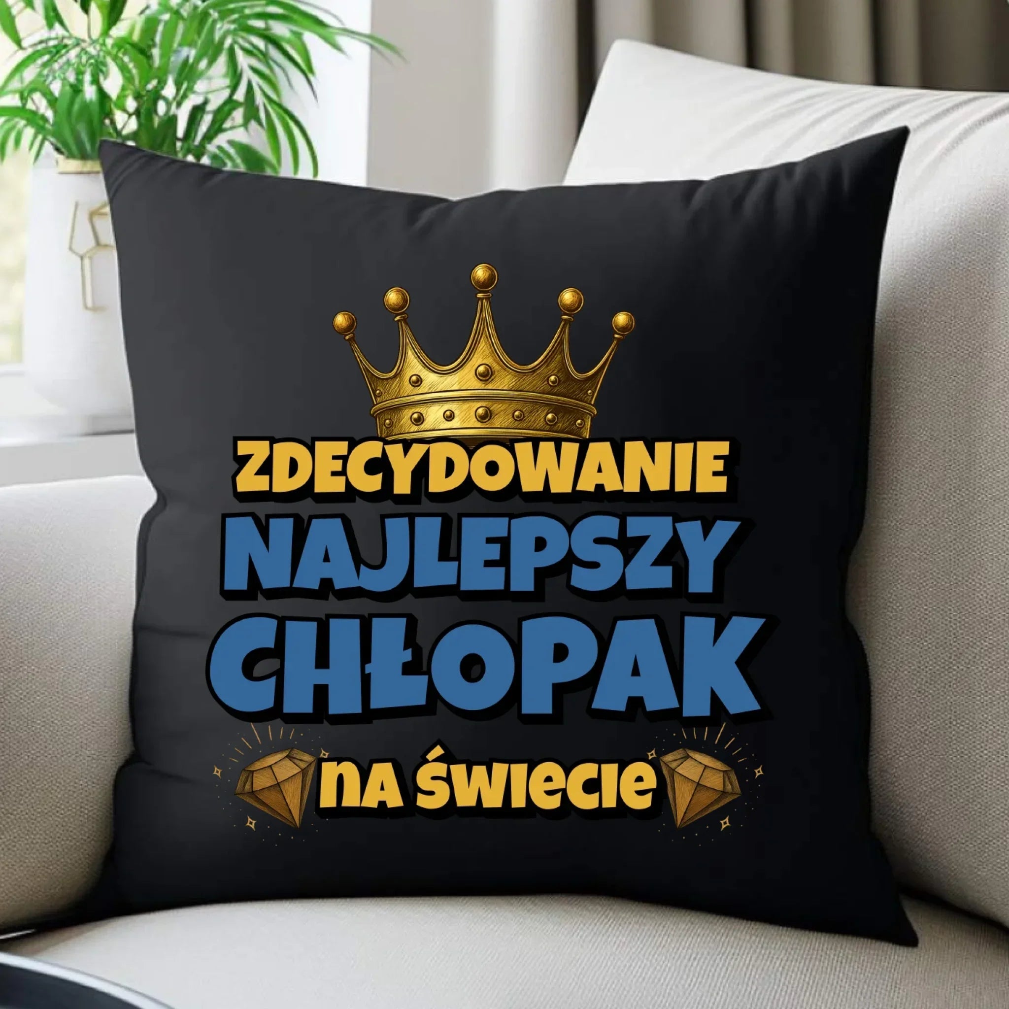 Poduszka dekoracyjna - Prezent na Dzień Chłopaka - Najlepszy chłopak DCH21 - StoryCups.pl