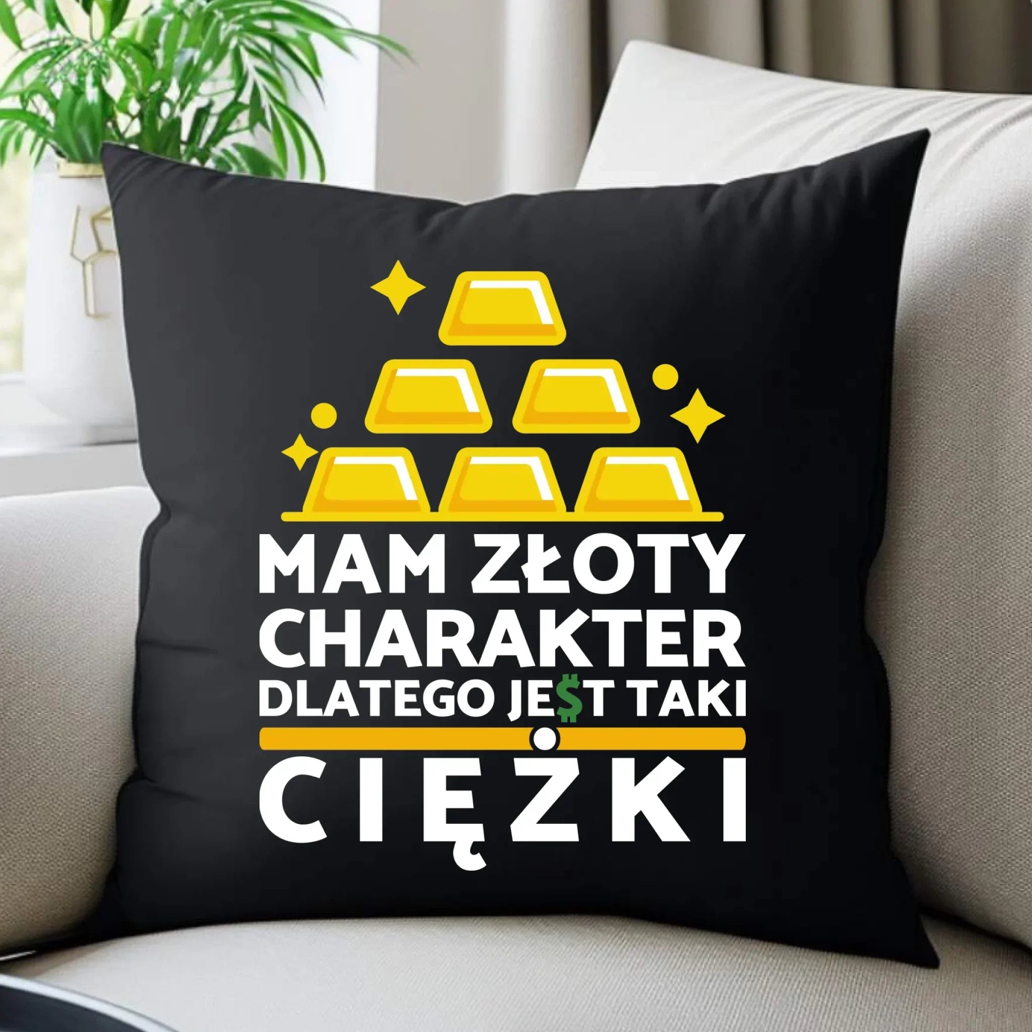 Poduszka dekoracyjna - prezent dla chłopaka - Złoty charakter DCH16 - StoryCups.pl