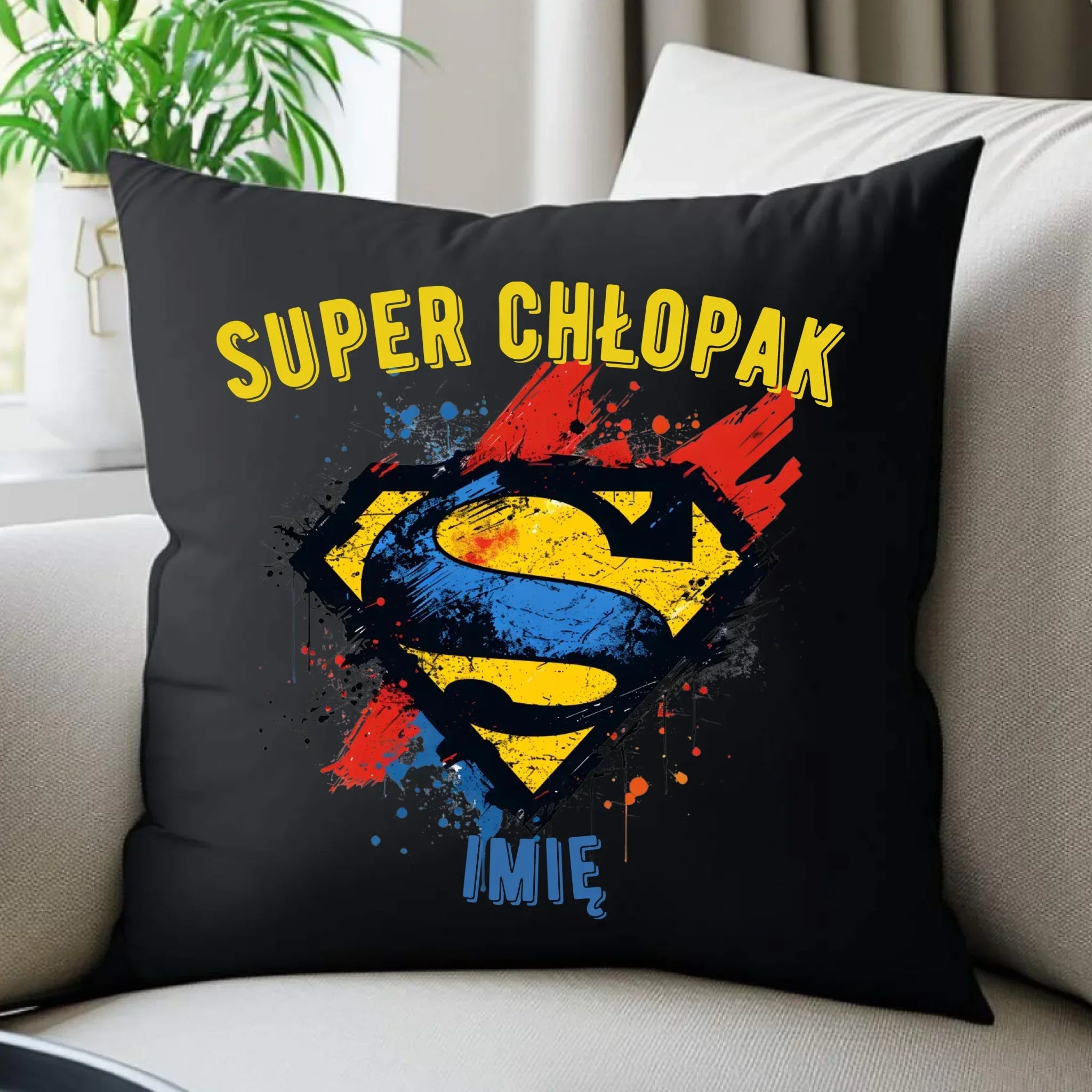 Poduszka dekoracyjna - prezent na Dzień Chłopaka - Super Chłopak - personalizowana DCH18 - StoryCups.pl
