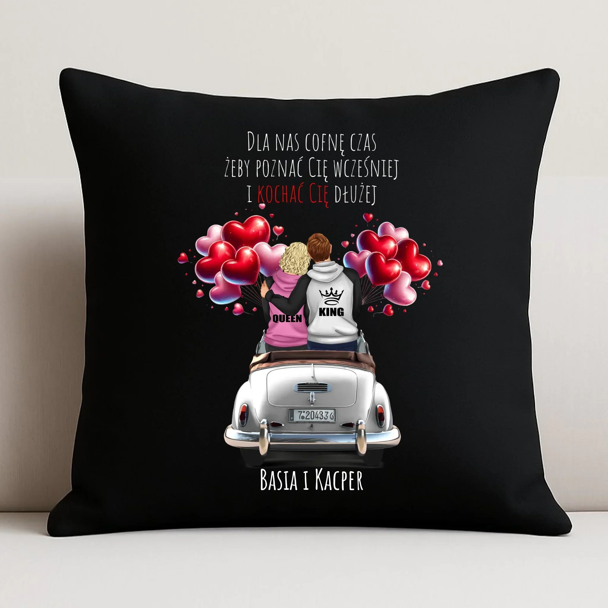 Poduszka dekoracyjna dla par - Dla nas cofnę czas - personalizowana W08 - StoryCups.pl