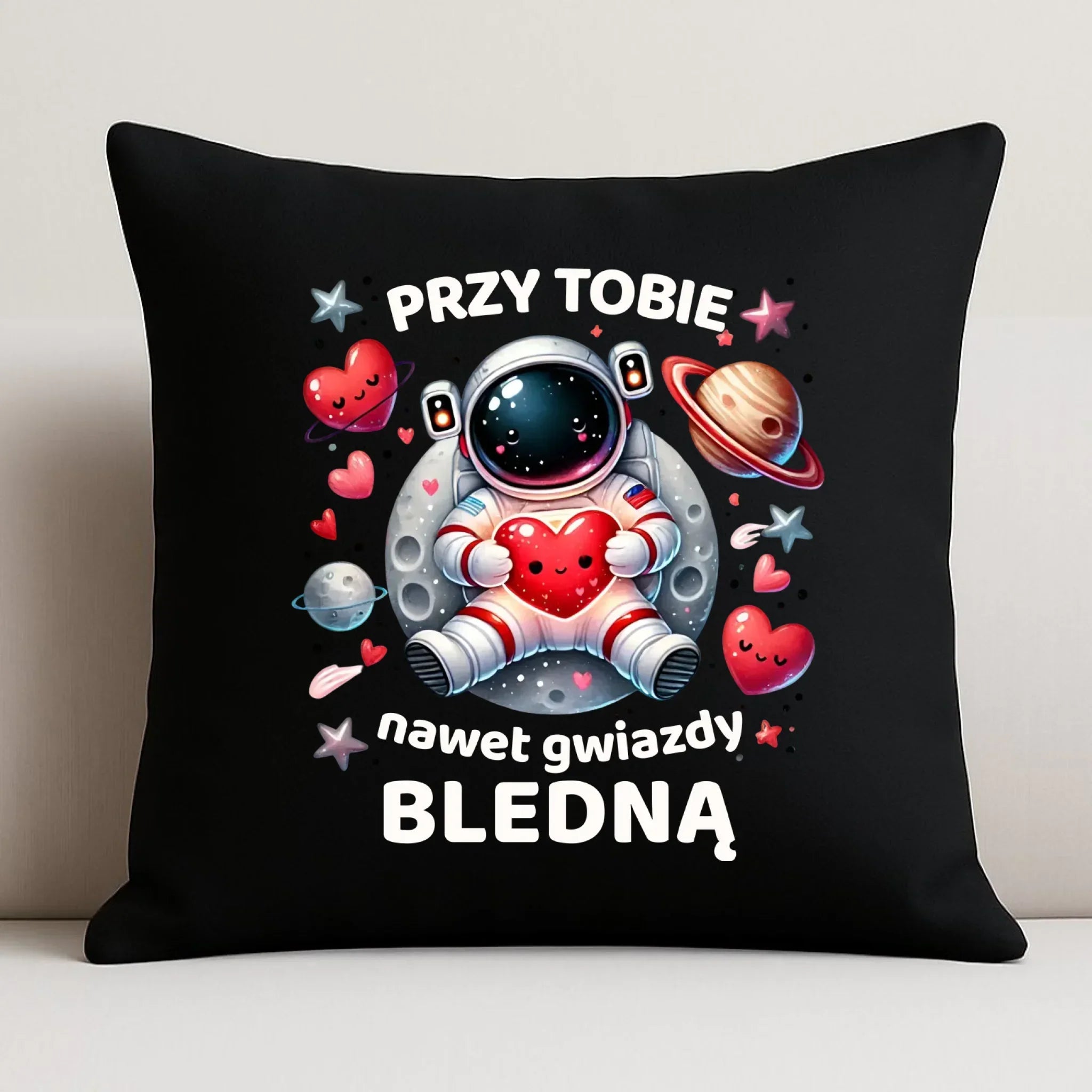 Poduszka dekoracyjna dla par - Przy Tobie nawet gwiazdy bledną W57 - StoryCups.pl