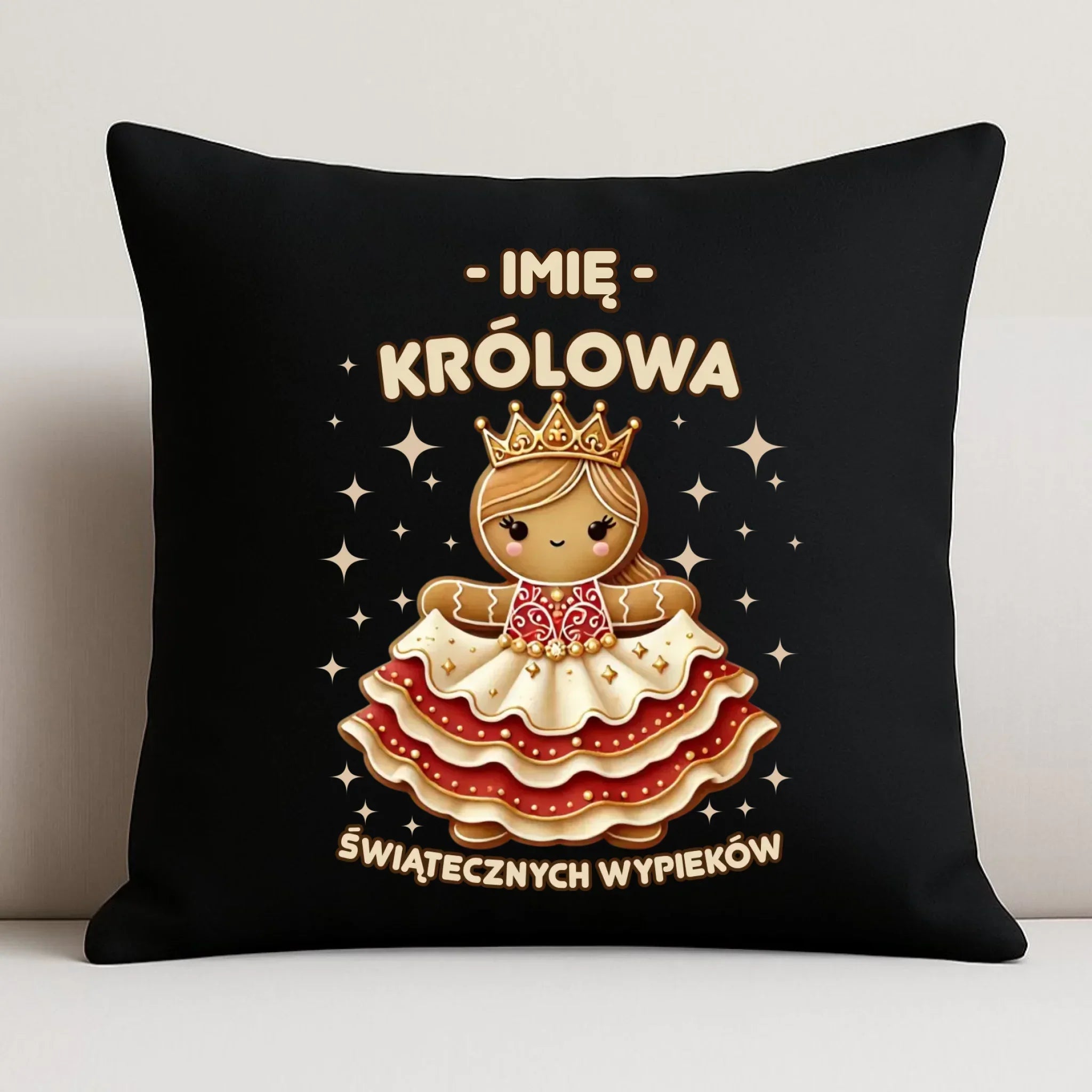 Poduszka dekoracyjna świąteczna - Królowa świątecznych wypieków - personalizowana BN28 - StoryCups.pl