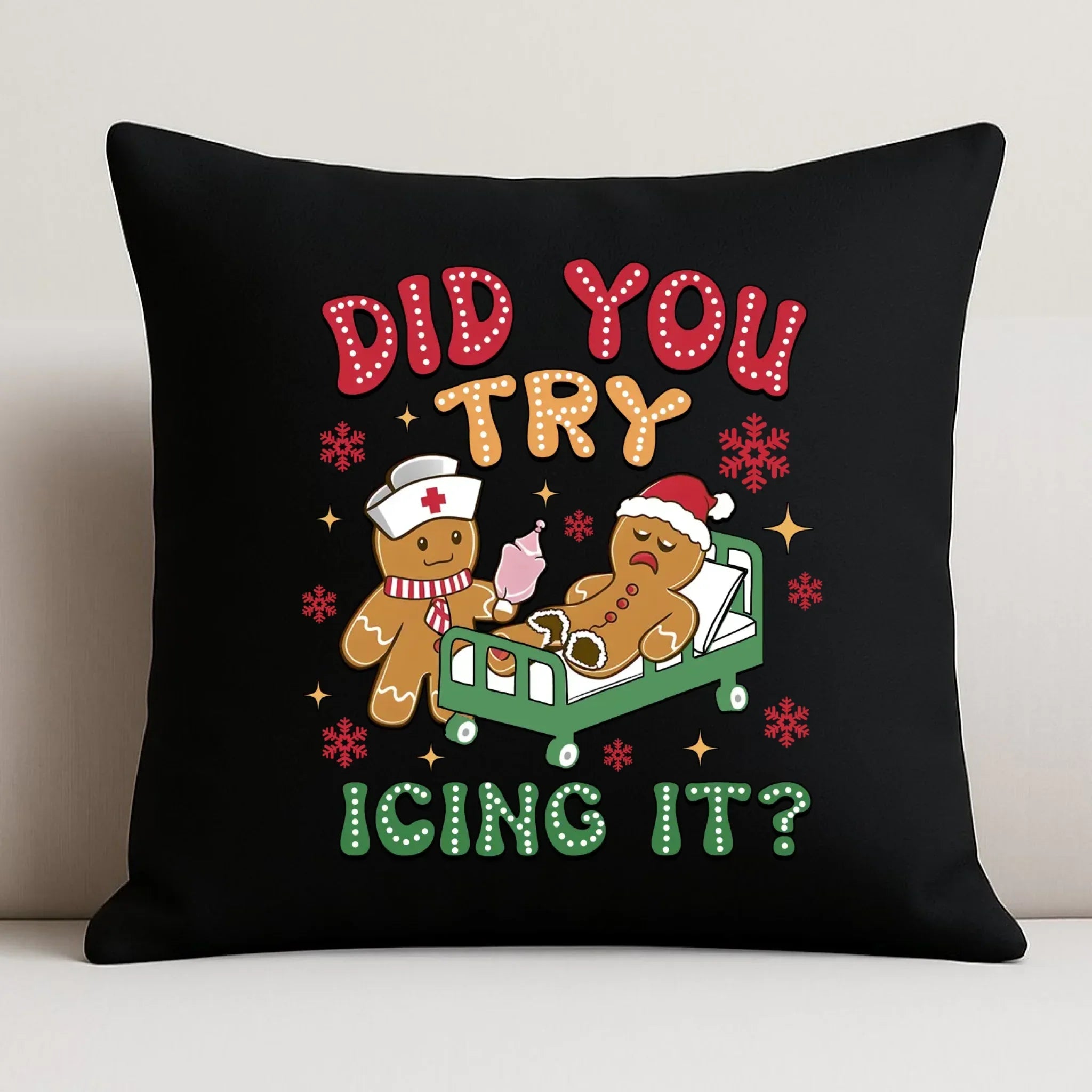 Poduszka dekoracyjna świąteczna - Did you try icing it? BN78 - StoryCups.pl