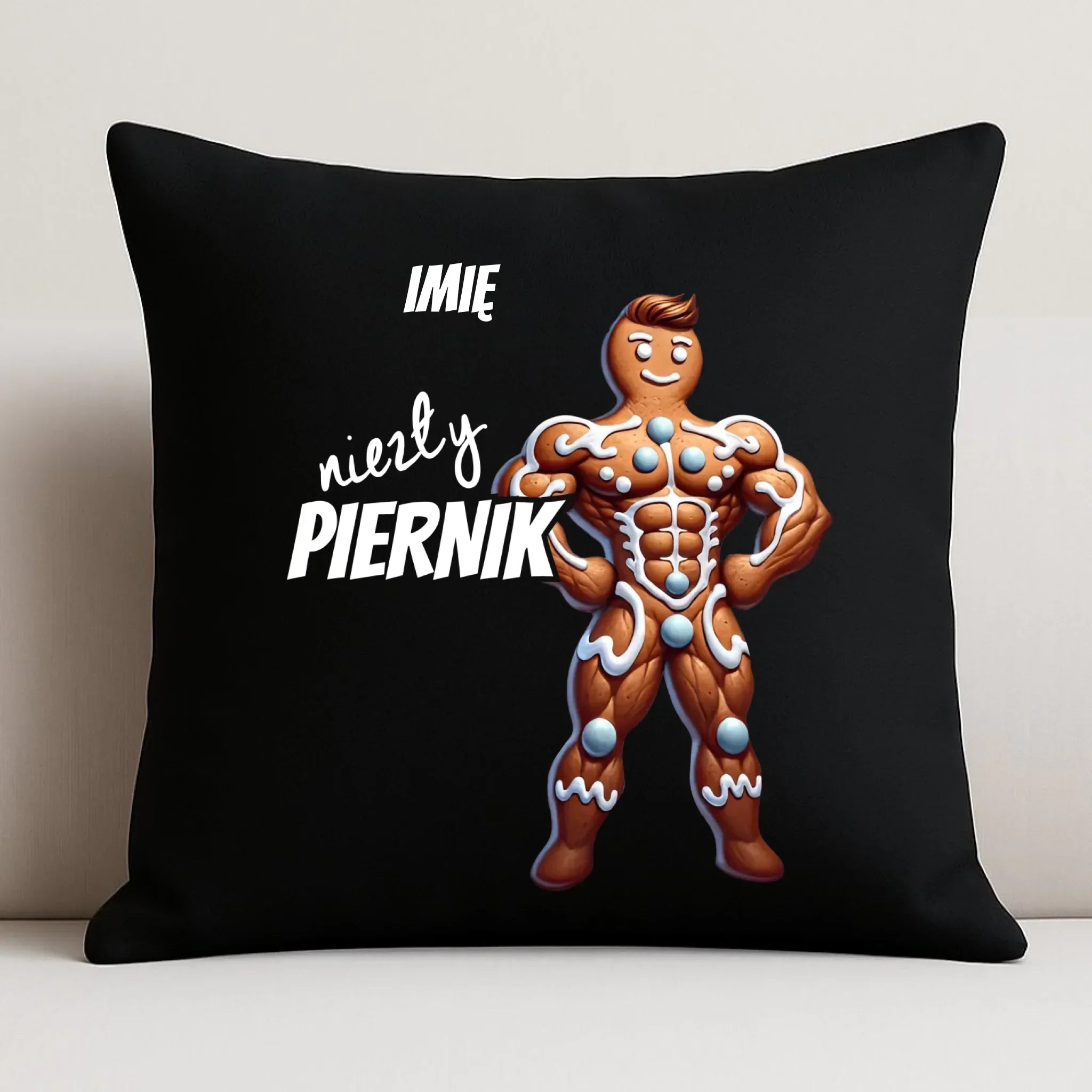 Poduszka dekoracyjna świąteczna - Niezły piernik - personalizowana BN24 - StoryCups.pl