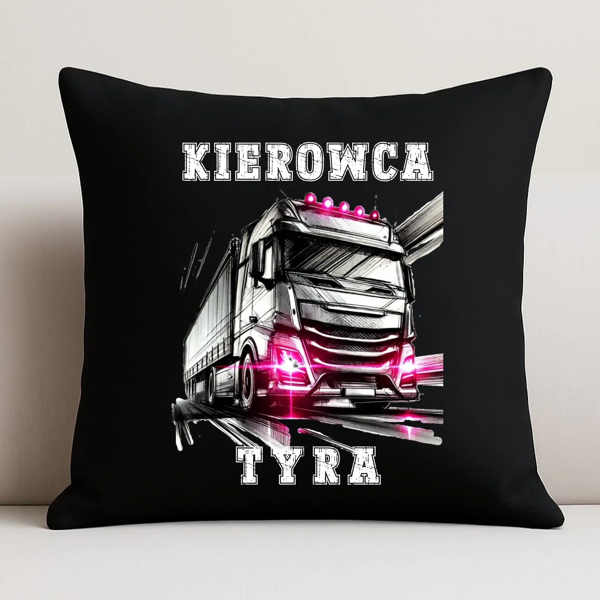 Poduszka dekoracyjna dla kobiety kierowcy ciężarówki - Kierowca tyra ZKT15 - StoryCups.pl