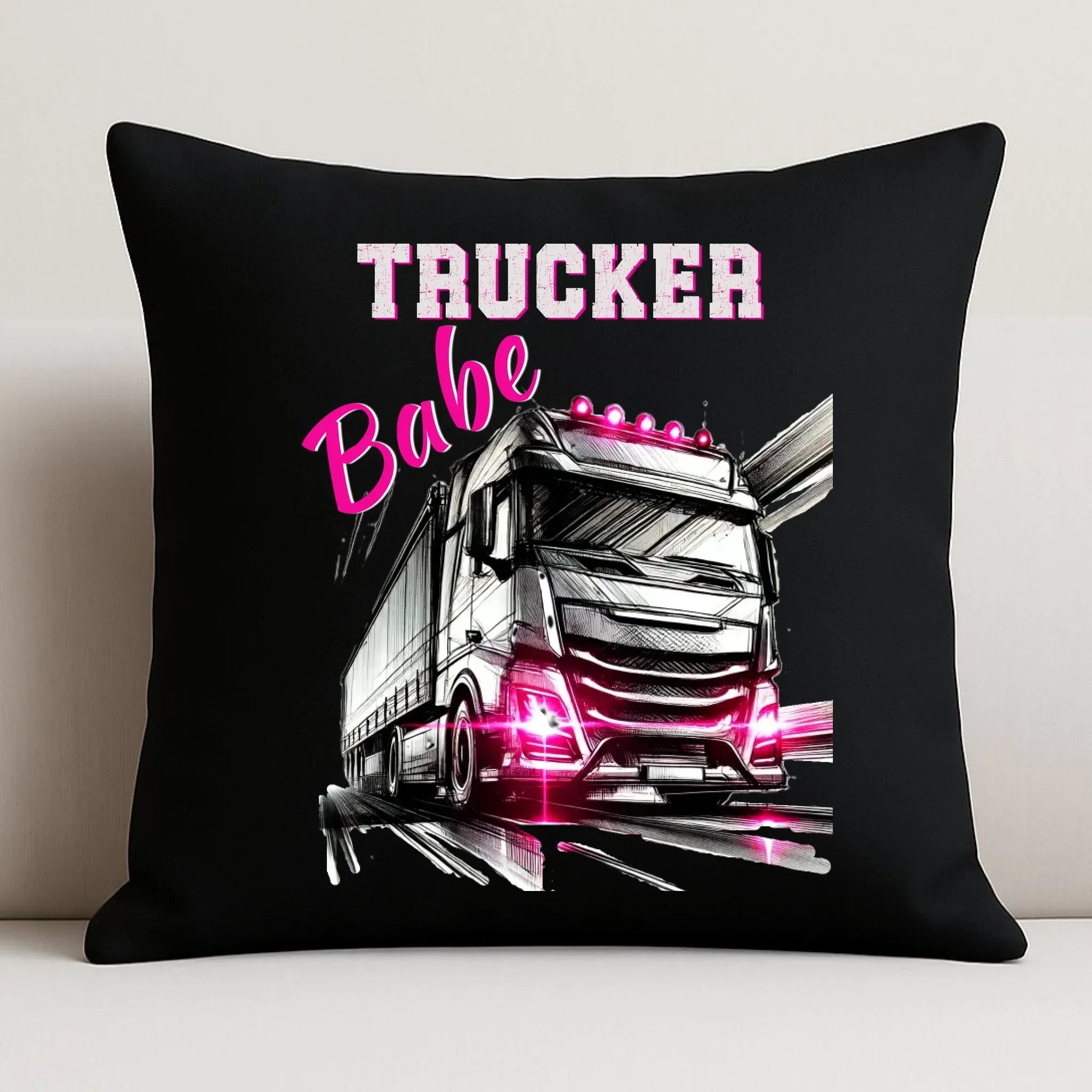 Poduszka dekoracyjna - kierowca ciężarówki - Trucker Babe ZKT13 - StoryCups.pl