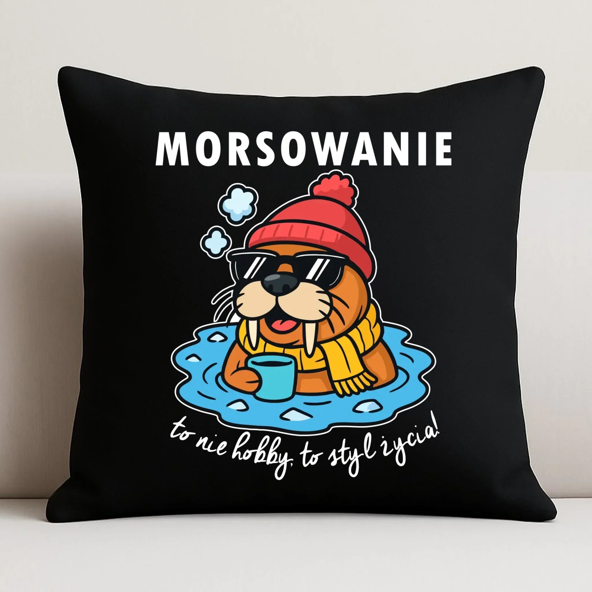 Poduszka dekoracyjna - prezent dla morsa - Morsowanie to styl życia HM10 - StoryCups.pl