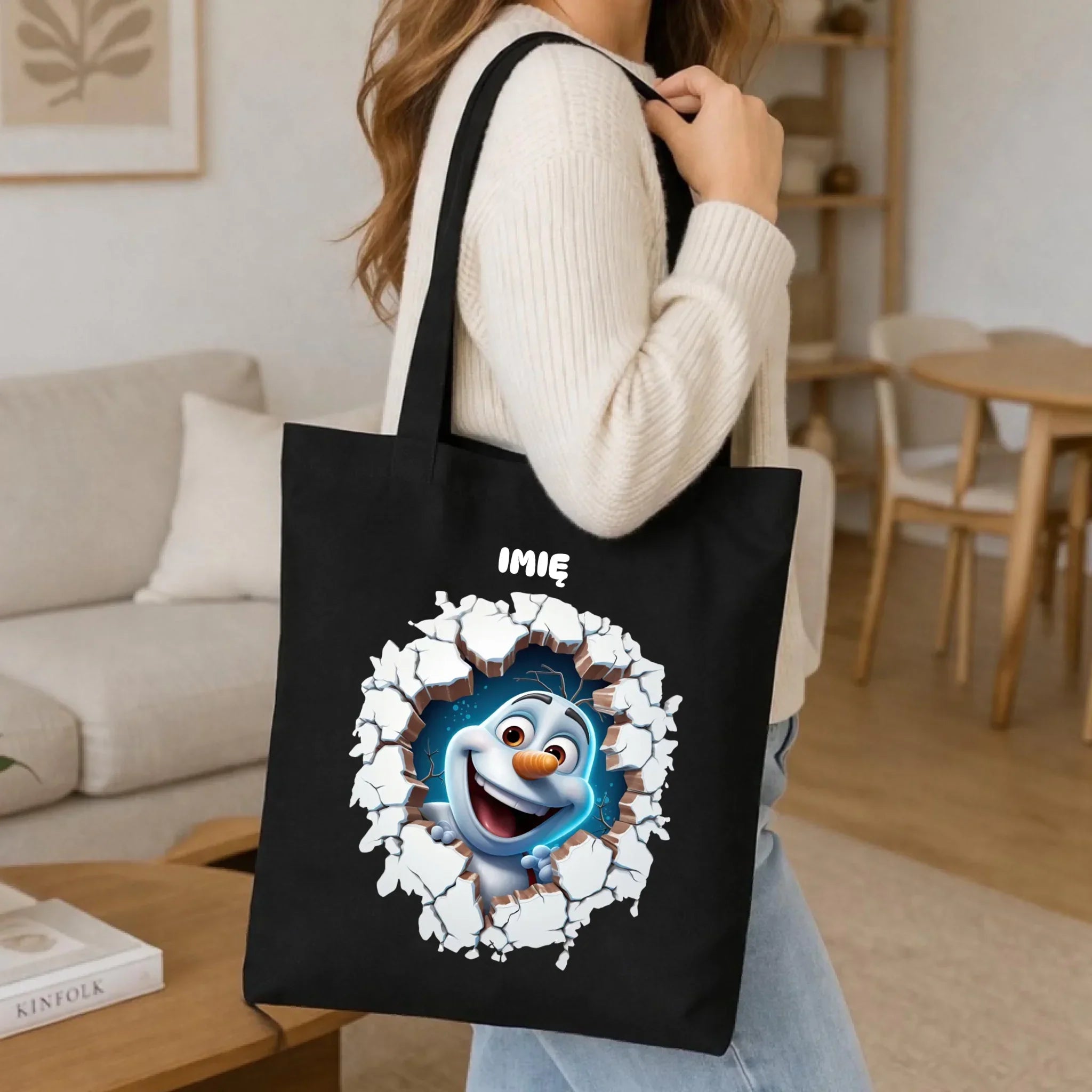 Torba świąteczna - Bałwan 3D - personalizowana BN84 - StoryCups.pl