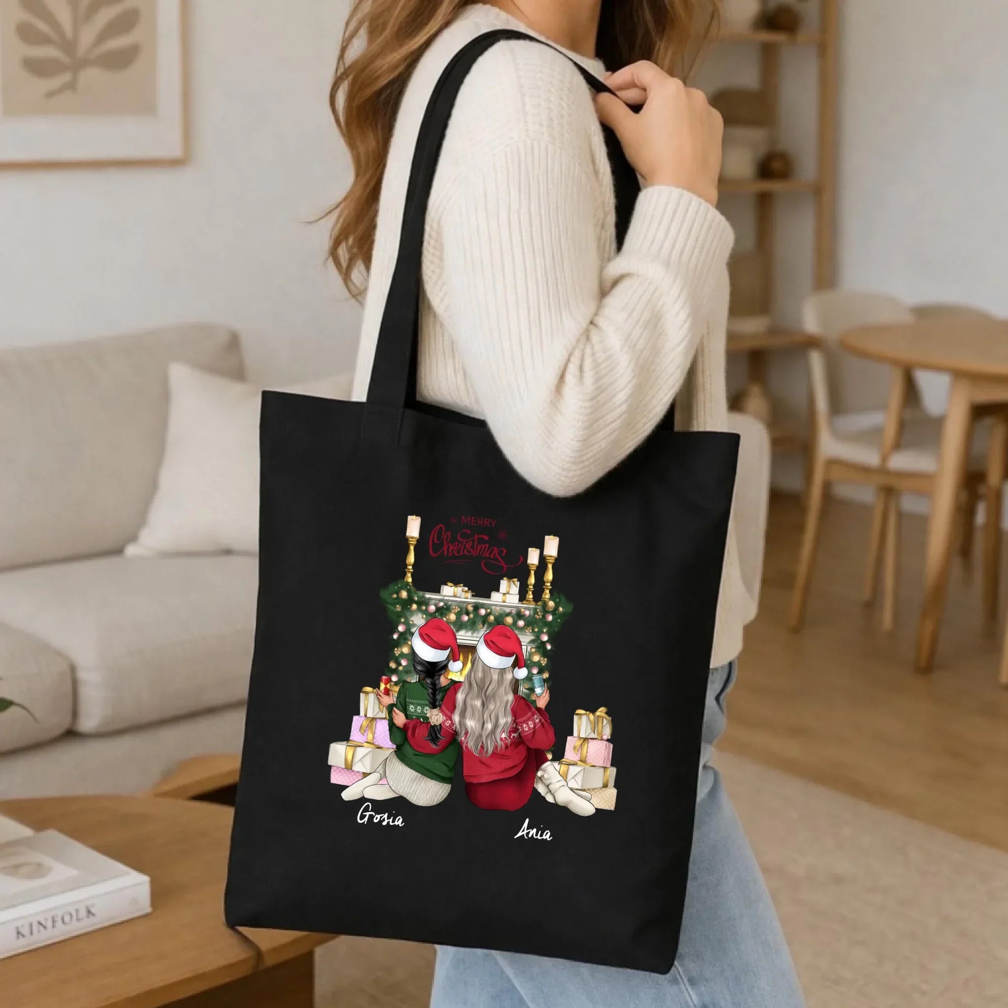 Torba świąteczna - prezent dla przyjaciółki - personalizowane postacie 2-4 osoby PR04 - StoryCups.pl