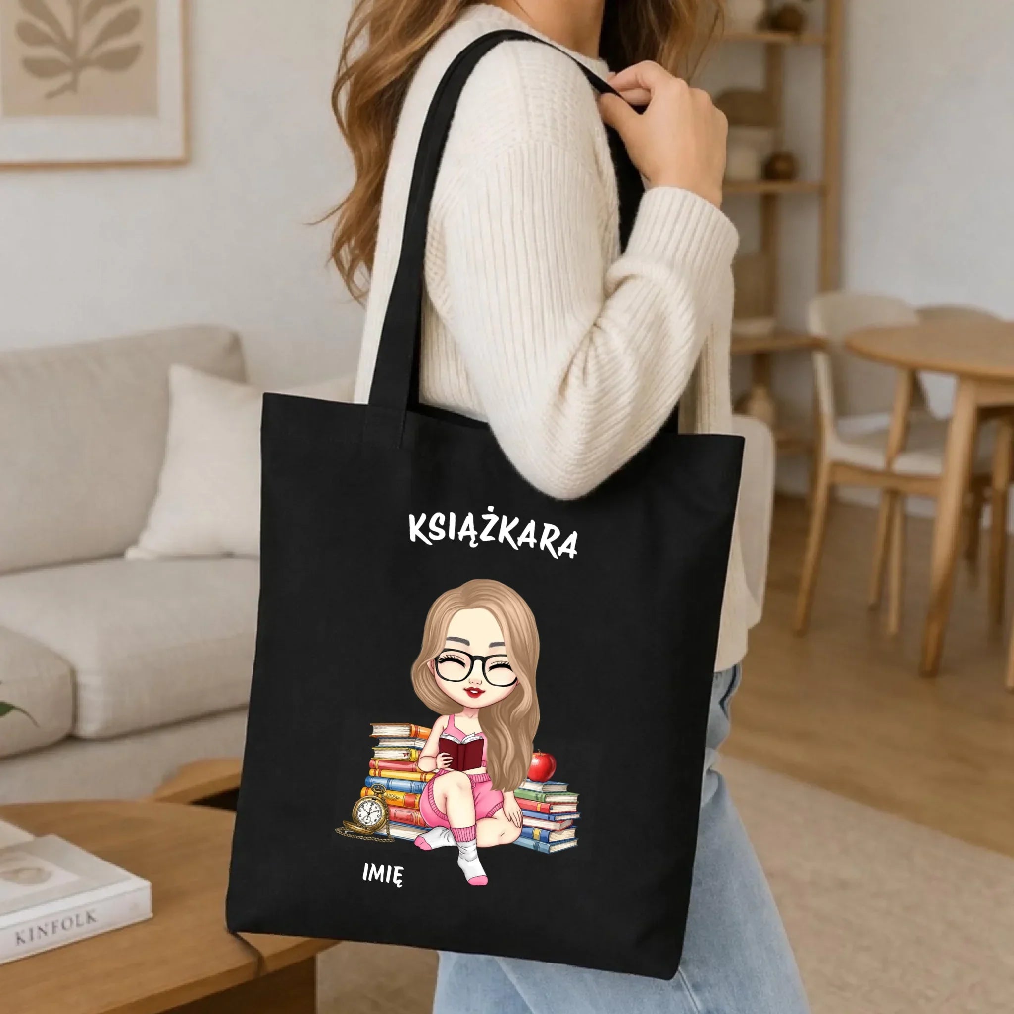 Torba - Książkara - Prezent dla miłośniczki czytania książek - personalizowana DZ04 - StoryCups.pl
