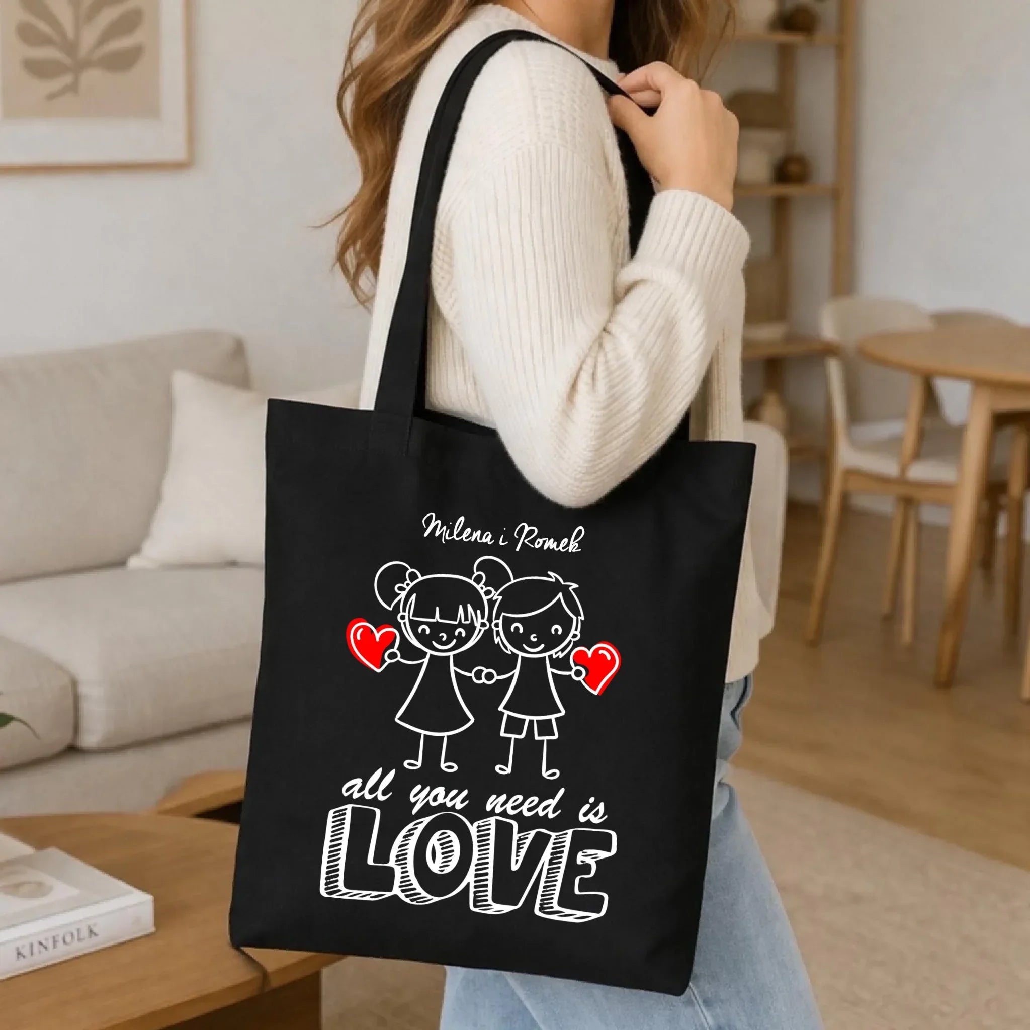 Torba dla par - All You need is love - personalizowana W13 - StoryCups.pl