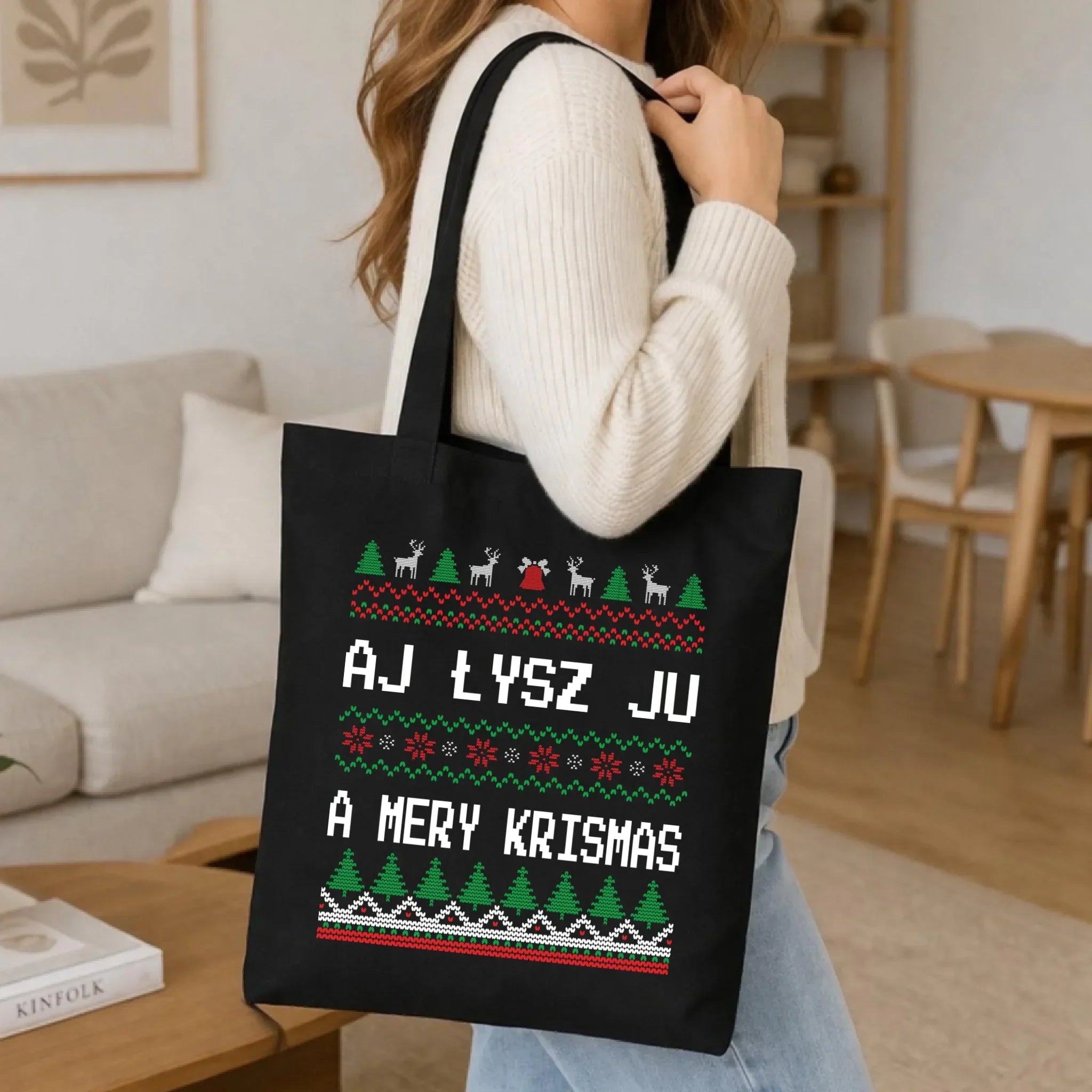 Torba świąteczna - Aj łysz ju a mery krismas BN12 - StoryCups.pl