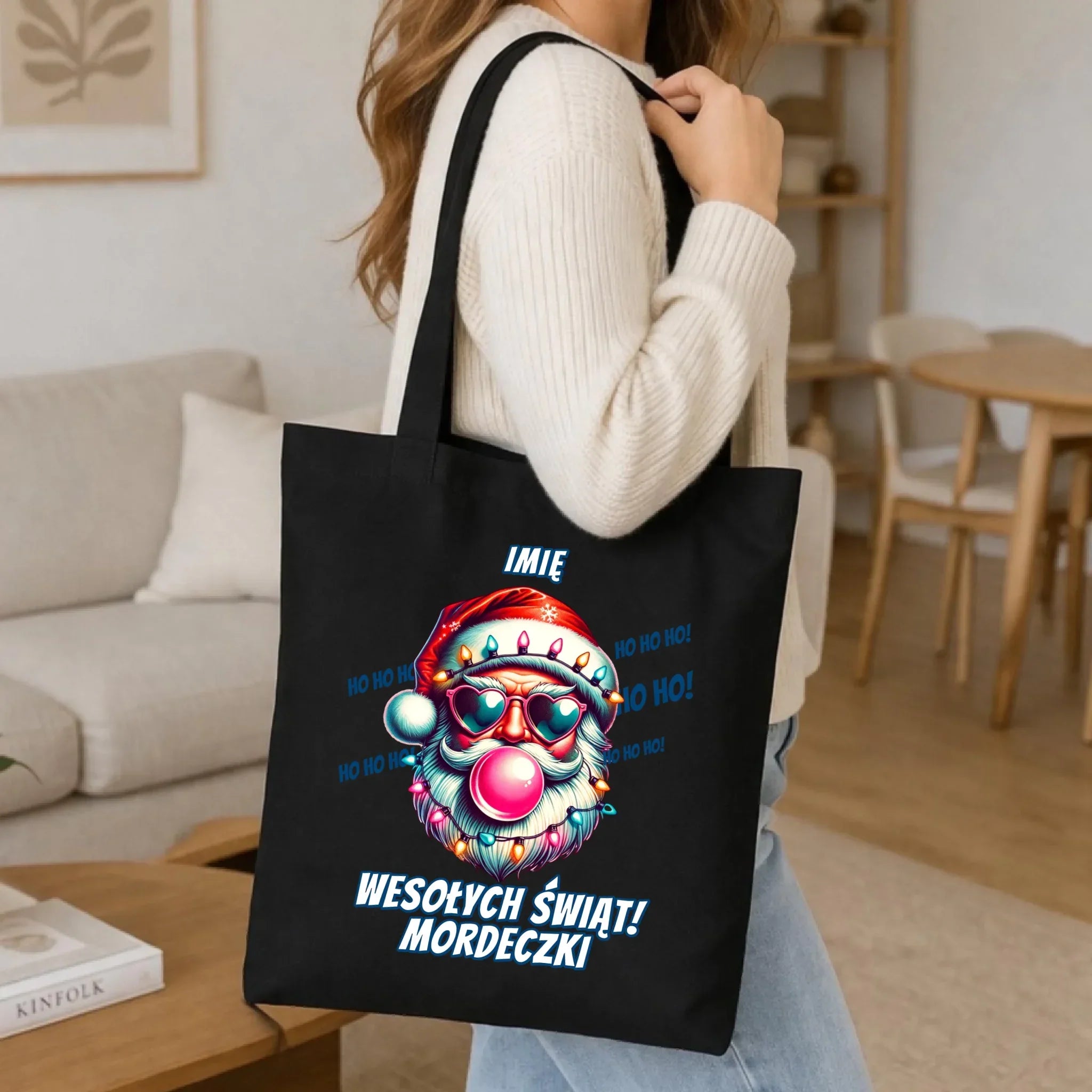 Torba świąteczna - Mikołaj Wesołych Świąt Mordeczki - personalizowana BN17 - StoryCups.pl